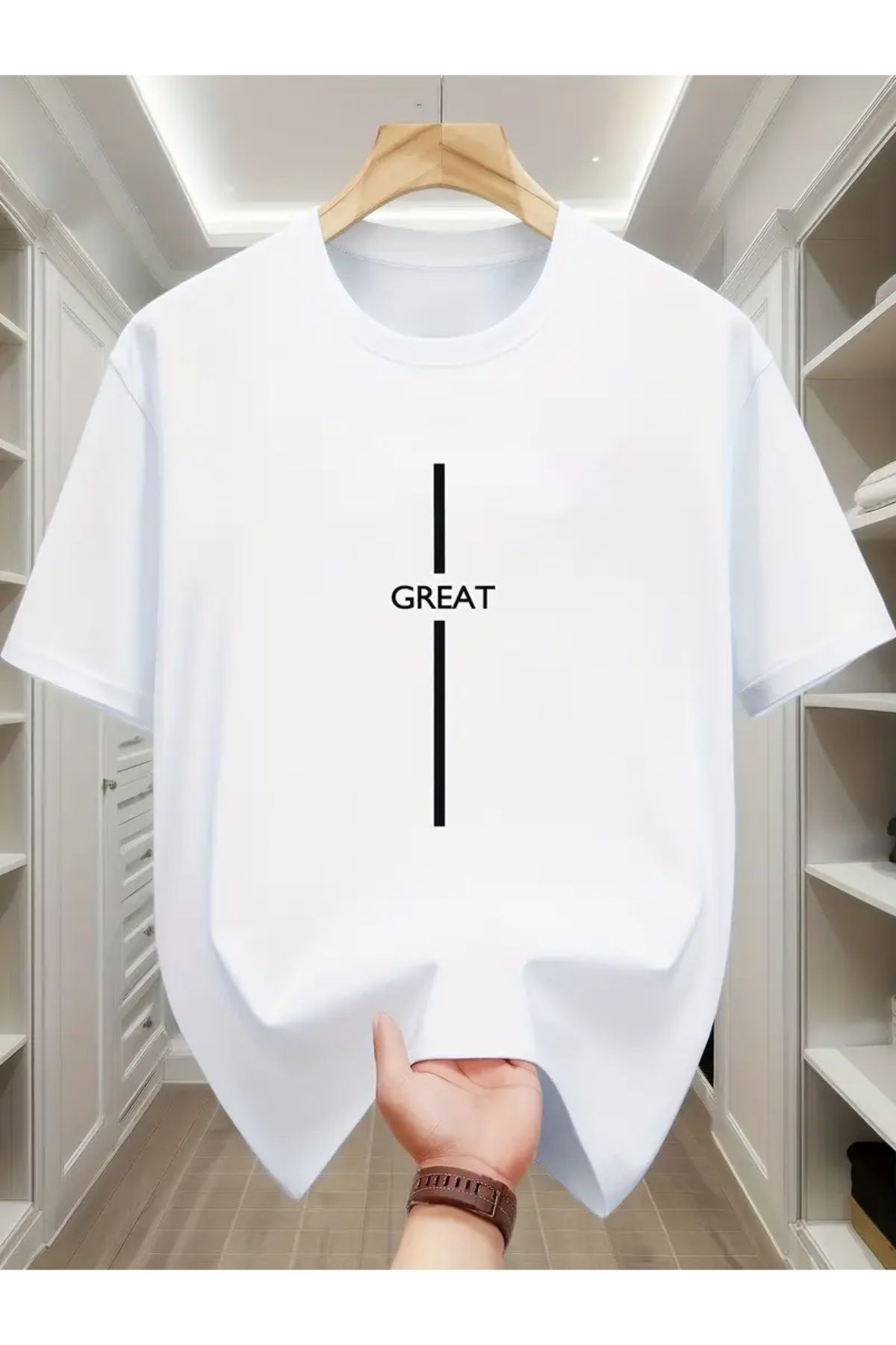 MANCY Unisex Great Baskılı Oversize T-shirt