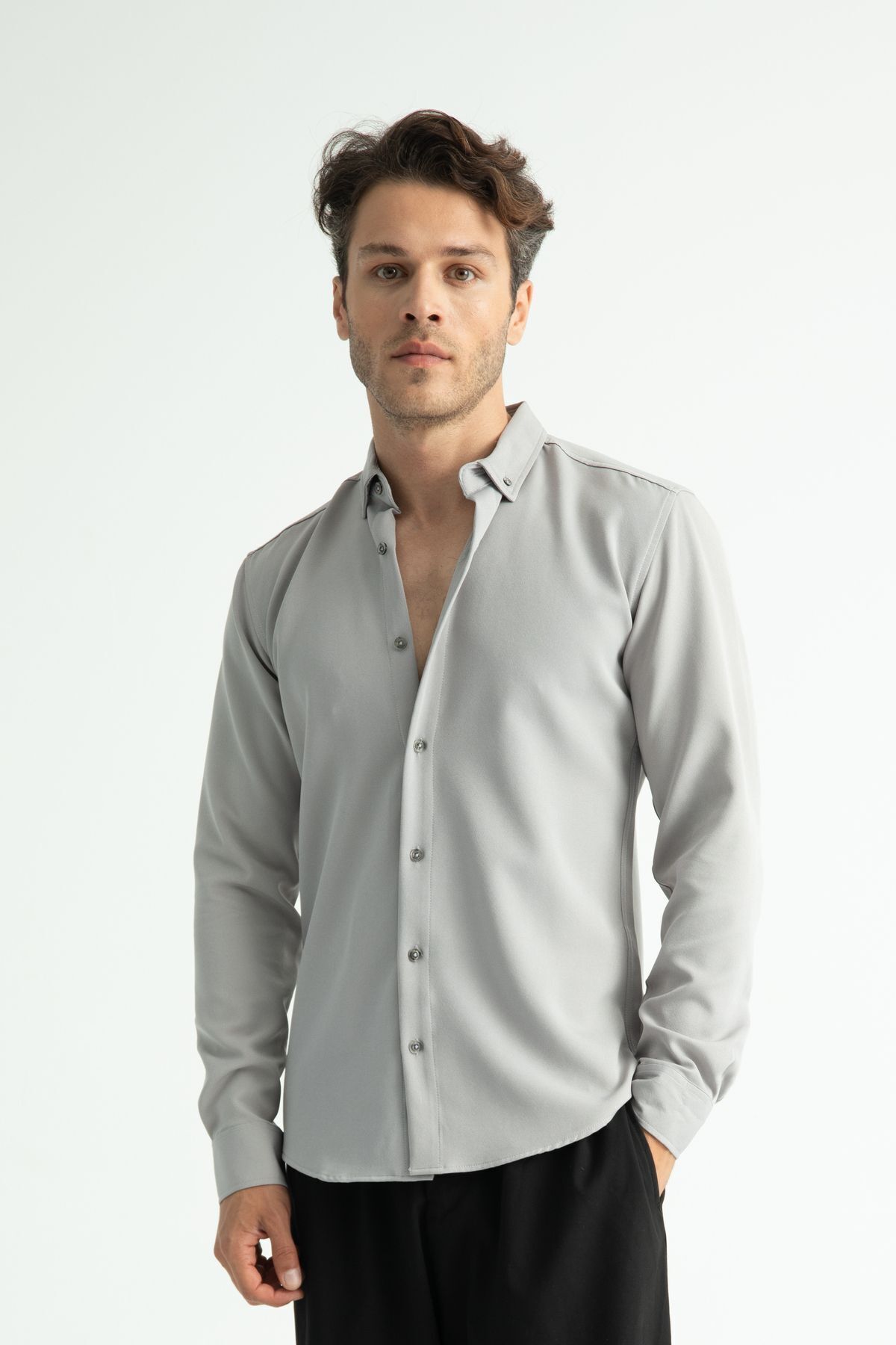 Redline  Flex Slim Fit Yumuşak Kolay Ütü Nefes Alan Erkek Gömlek - Görsel 3