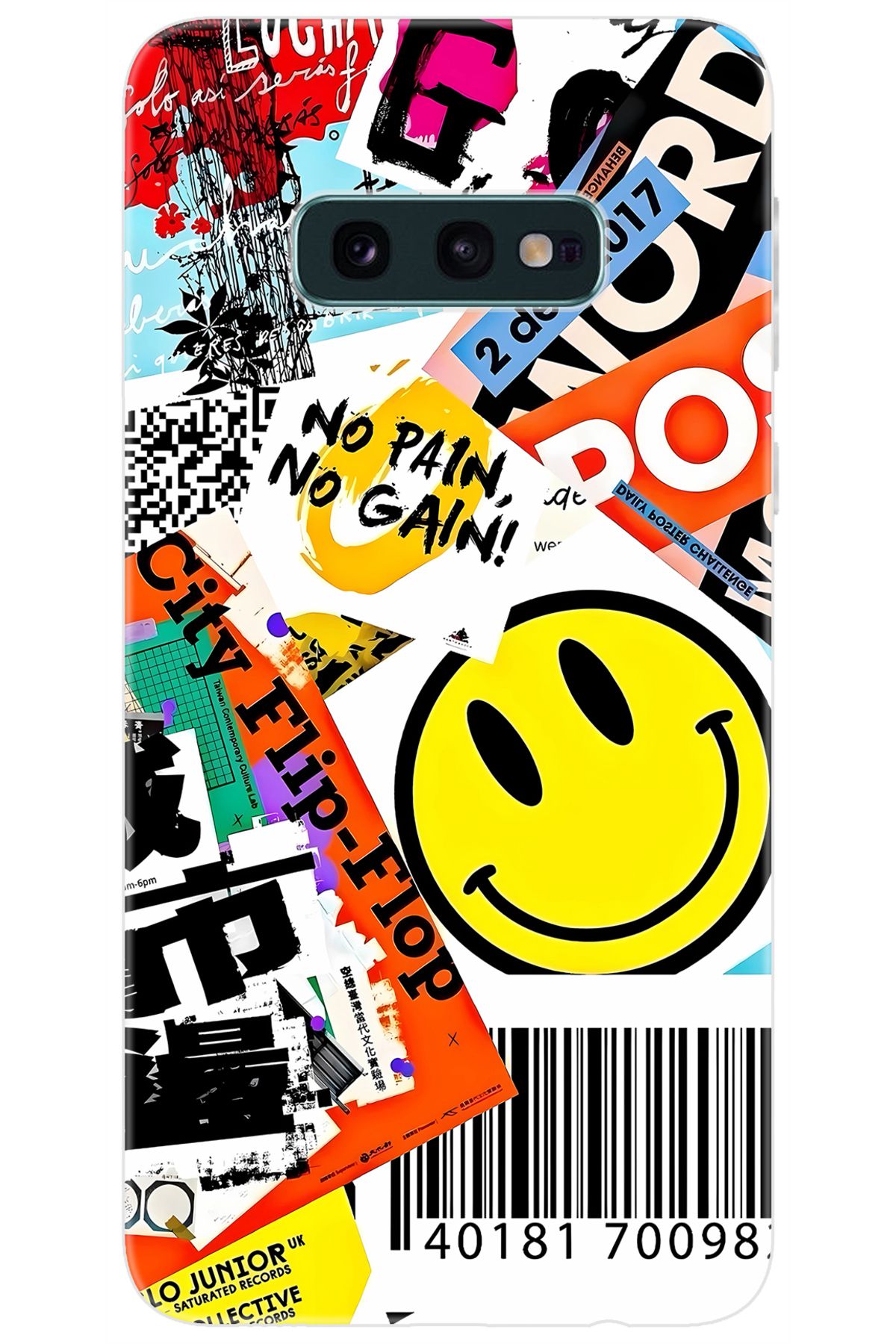 Ceppare Samsung Galaxy S10E (SM-G970F) Uyumlu Kılıf Desen Baskılı Silikon No Pain No Gain STK:694 CP-rXWfEap
