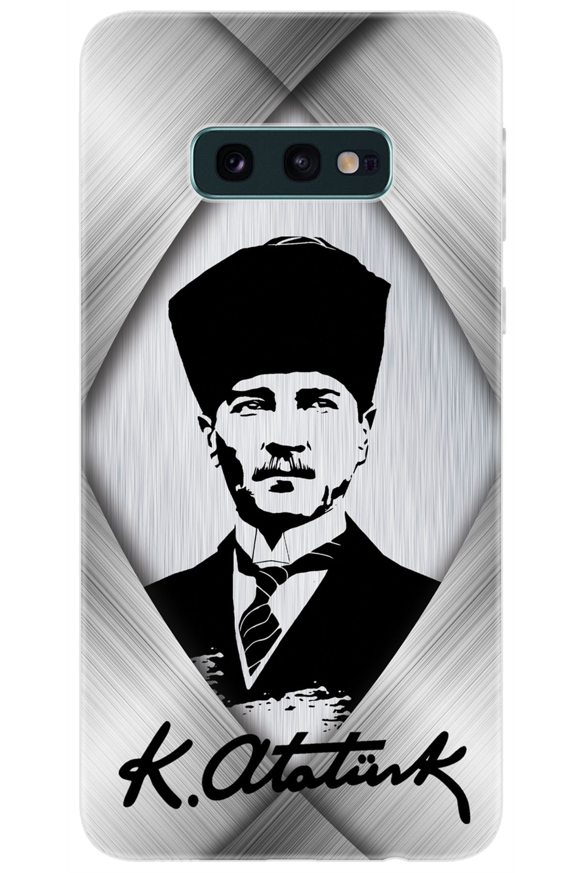 Ceppare Samsung Galaxy S10E (SM-G970F) Uyumlu Kılıf Desen Baskılı Silikon Atatürk Tasarım STK:402 CP-VYarRRe
