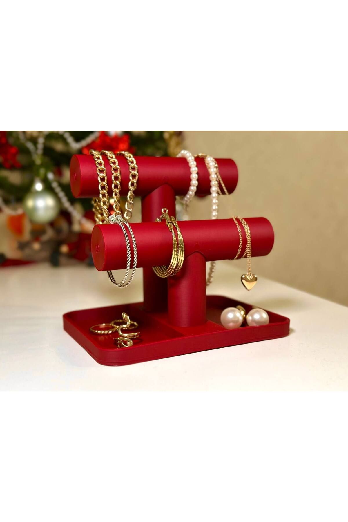 lysiaaccessory Modern Tasarımlı Takı Düzenleyici | 160x120x124 mm | Kırmızı