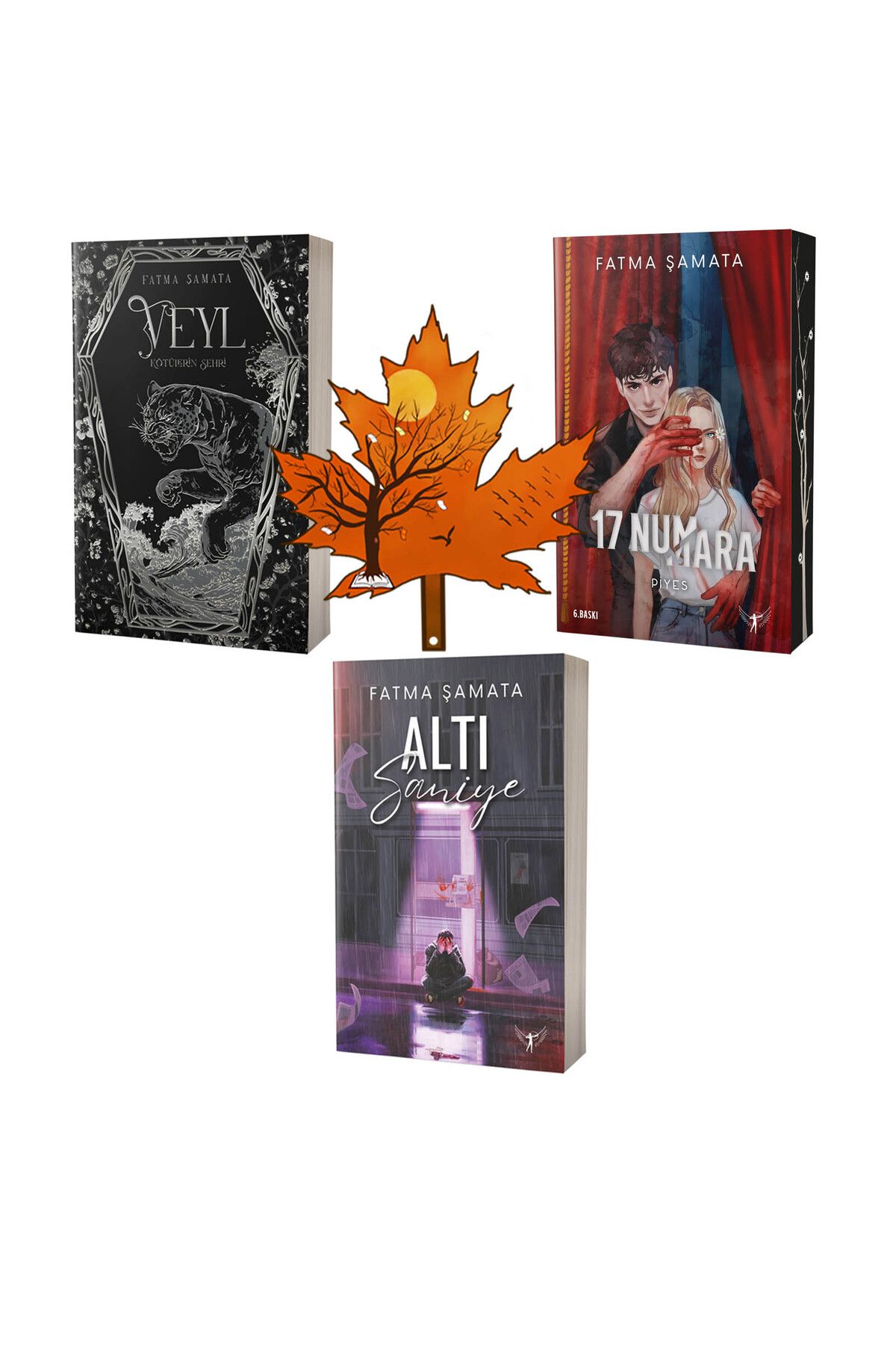 Artemis Yayınları fatma şamata - 17 numara piyes - Veyl - Kötülerin Şehri - altı saniye - 3 kitap ve kitap ayracı
