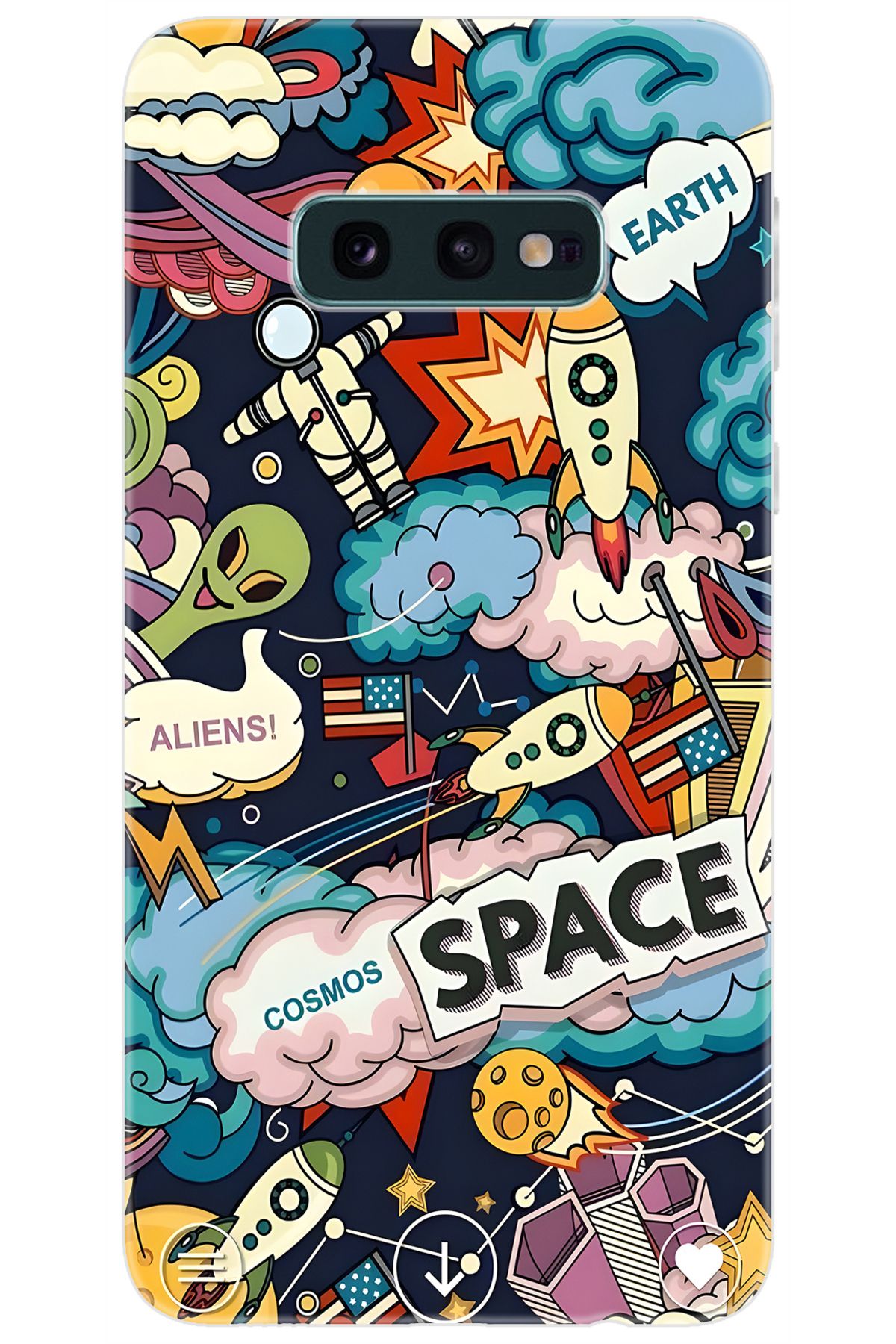 Ceppare Samsung Galaxy S10E (SM-G970F) Uyumlu Kılıf Desen Baskılı Silikon Space STK:633 CP-kDRV2vR