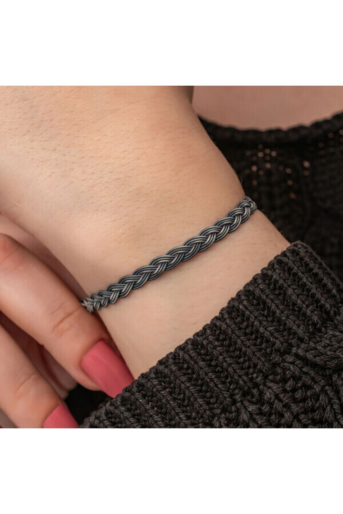 shop Kazaziye Örgü 925 Ayar Gümüş Bileklik