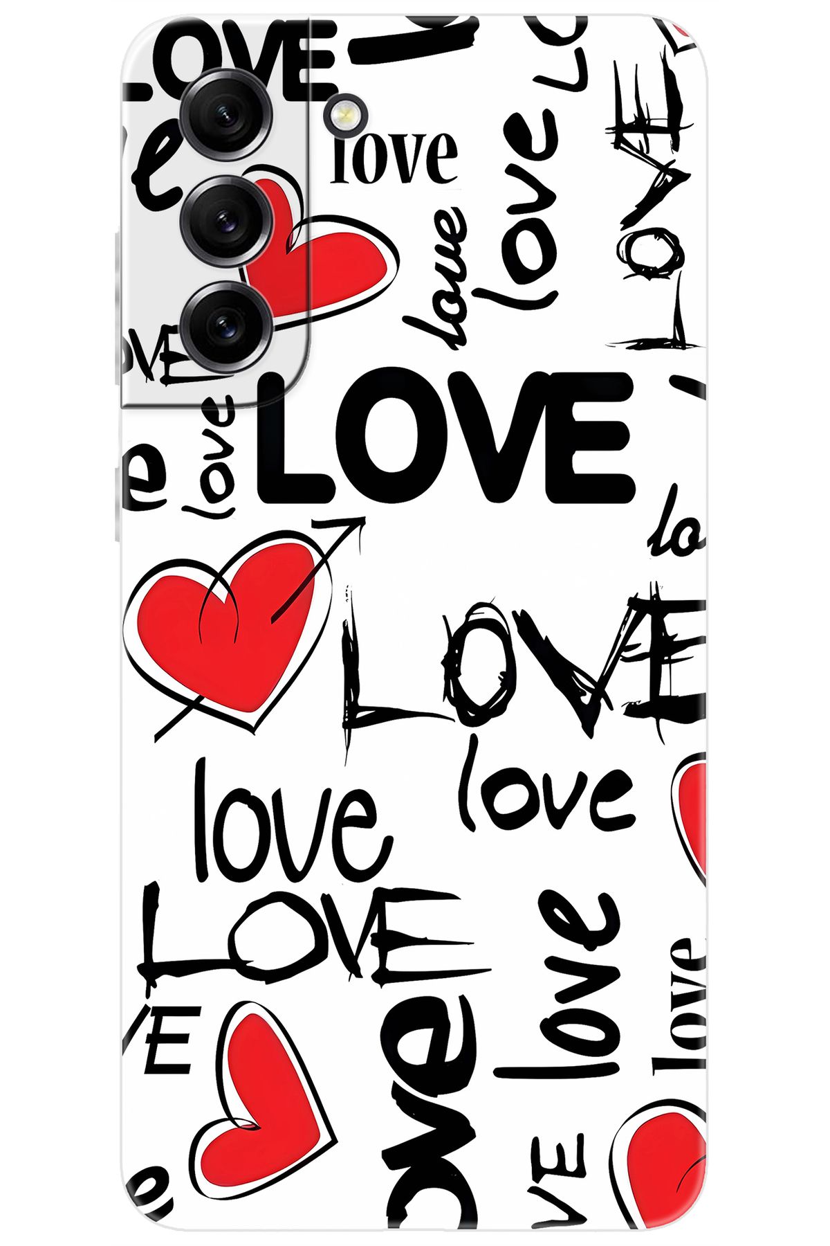 Ceppare Samsung Galaxy S21 FE (SM-G990E) Uyumlu Kılıf Desen Baskılı Silikon Love Kalpler STK:638 CP-0vYdR9o