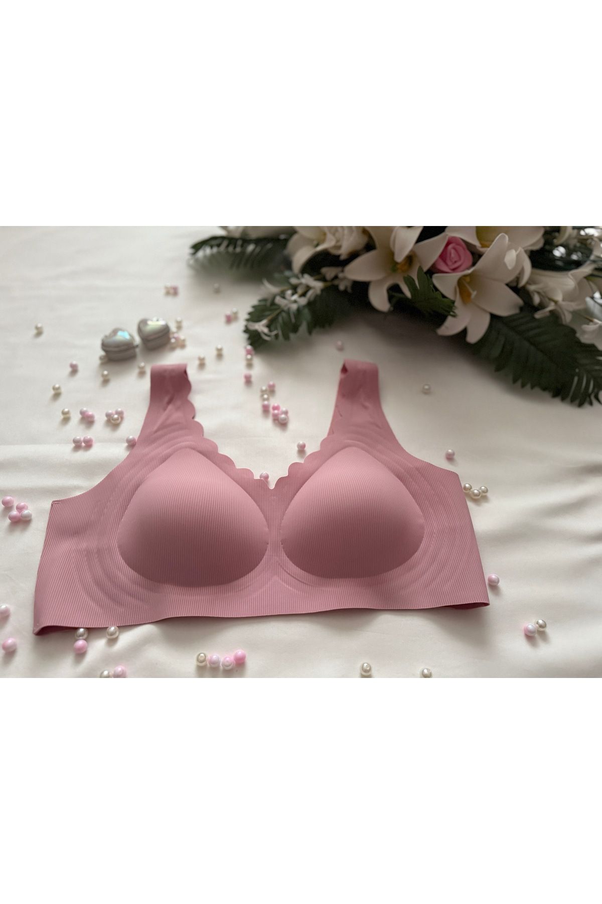 ARONA Pembe dikişsiz Lazer kesim hayalet rahat günlük sütyen