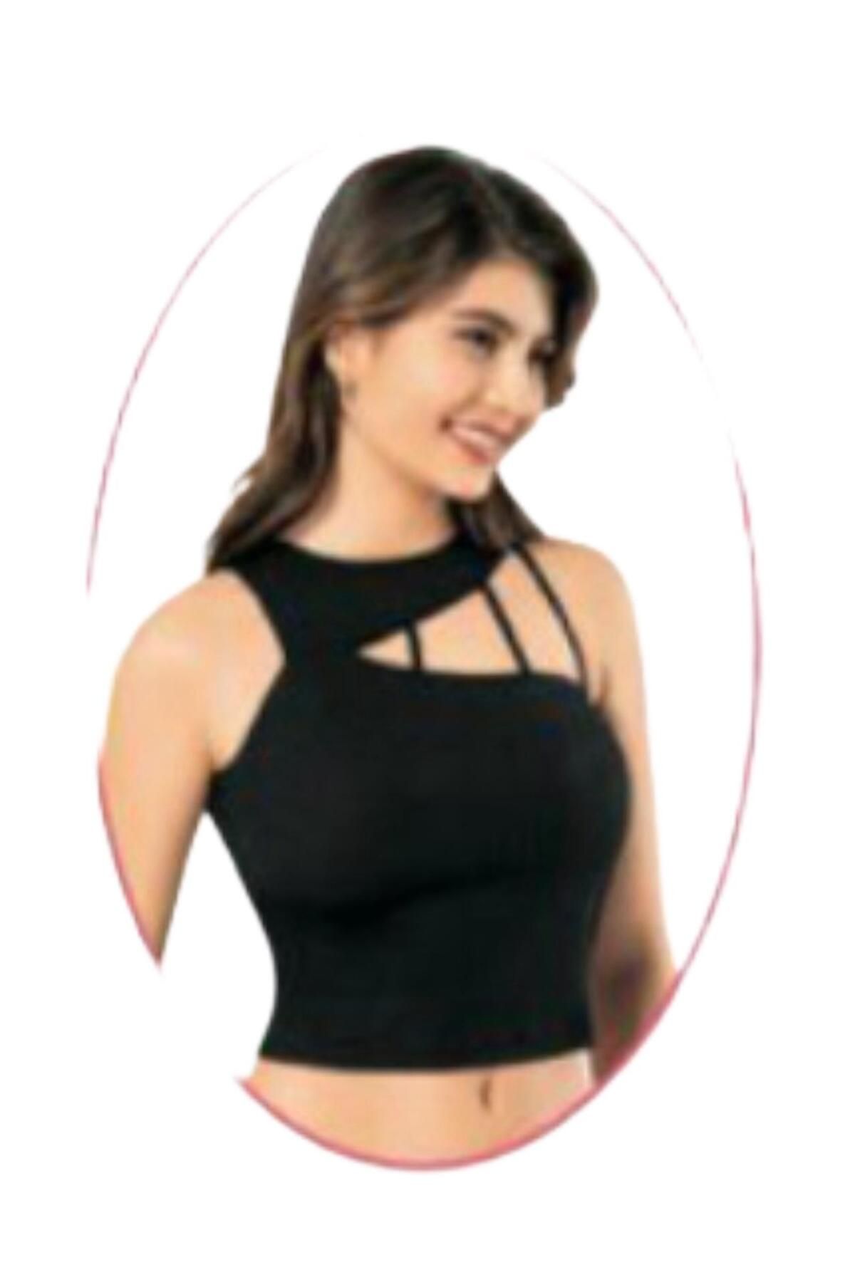 Lüx Wood 8157 KADIN PEDLİ CROP ASKILLI
