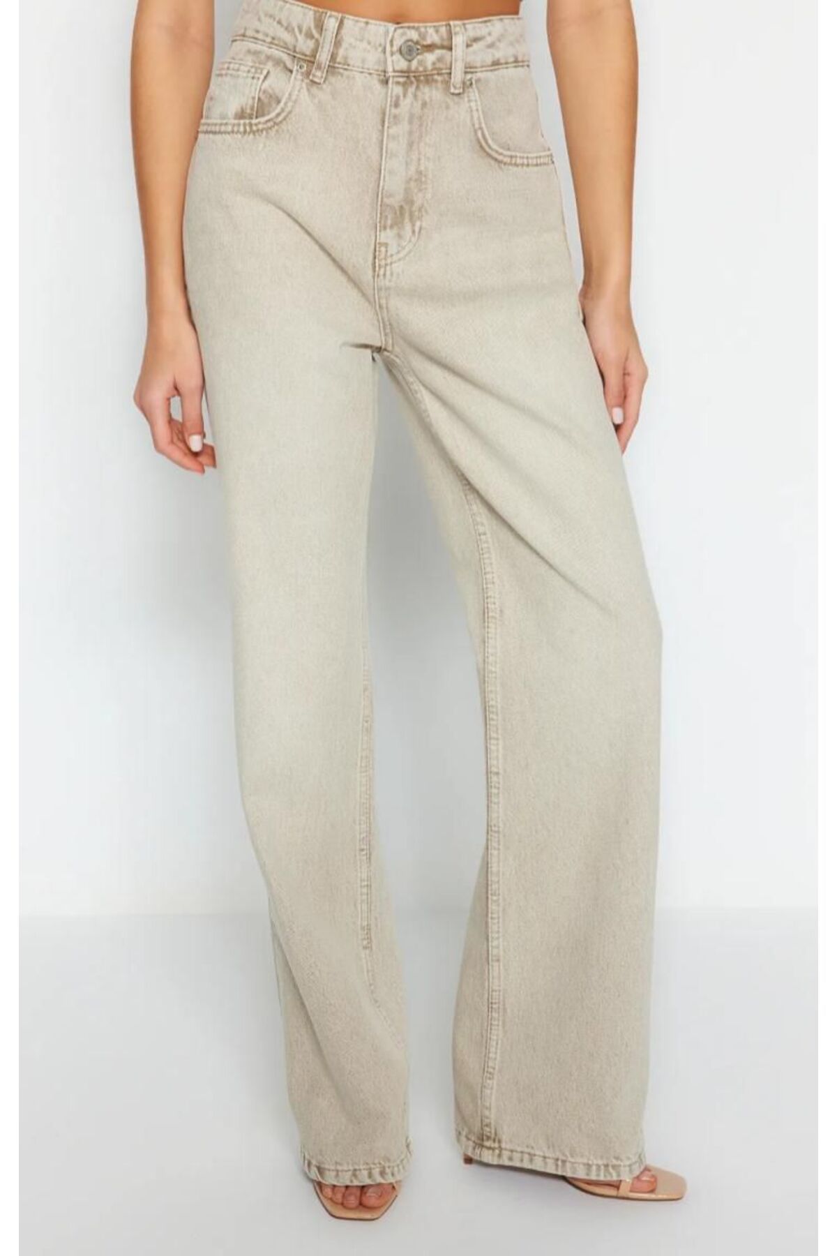 KARACAN COMPANY Soluk Efekt Vintage Normal Bel Wide Leg Jeans