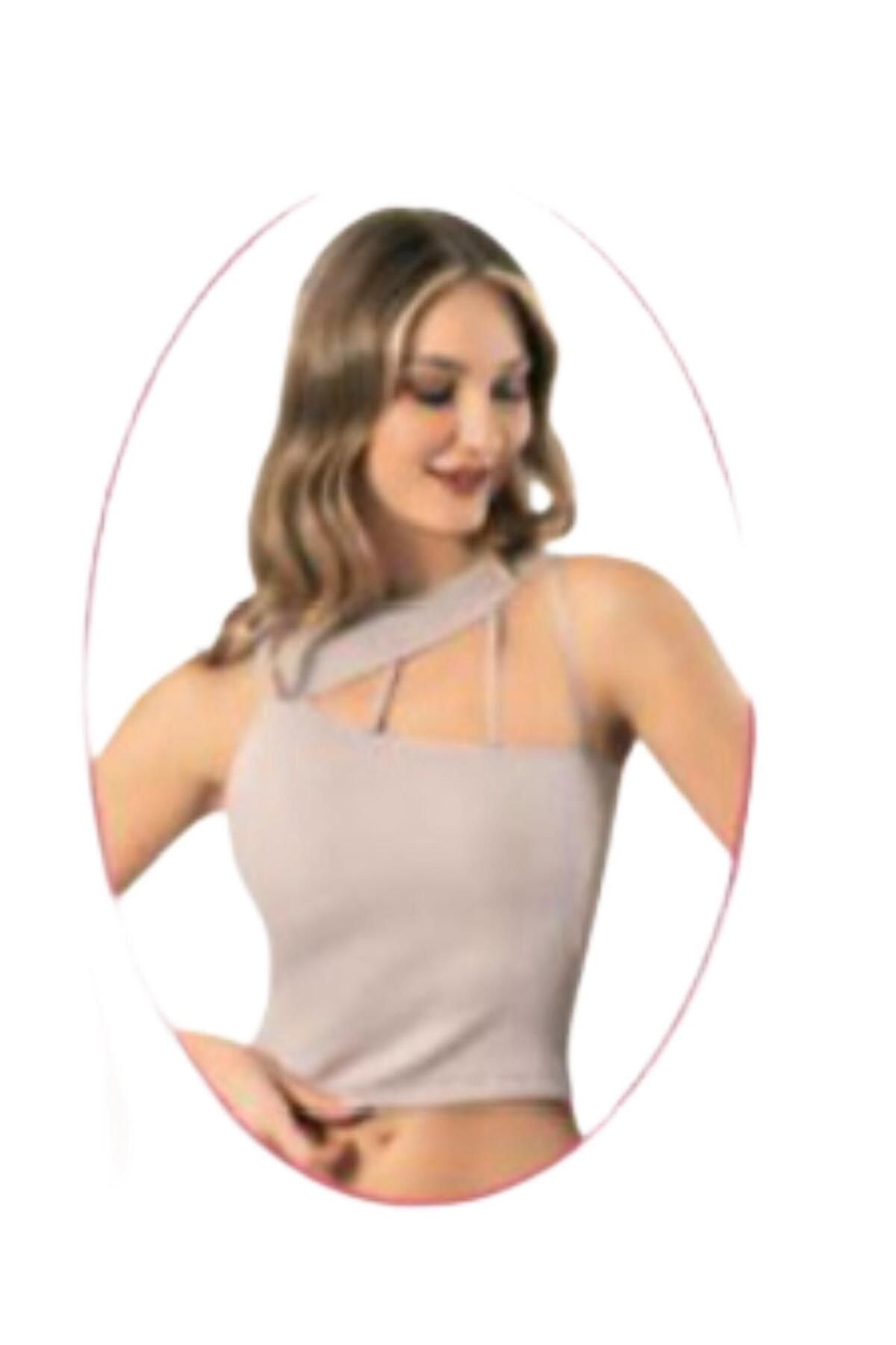 Lüx Wood 8157 KADIN PEDLİ CROP ASKILLI