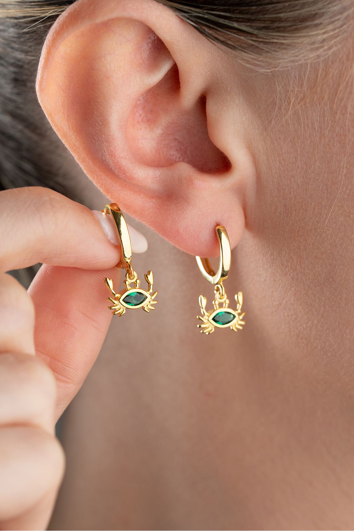 Silvano Jewelry 925 Ayar Gümüş Yengeç Model Küpesi