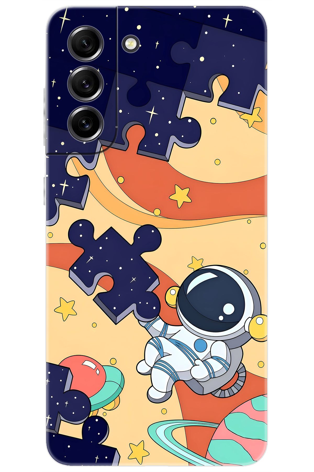 Ceppare Samsung Galaxy S21 FE (SM-G990E) Uyumlu Kılıf Desen Baskılı Silikon Astronot STK:646 CP-fvriZc1