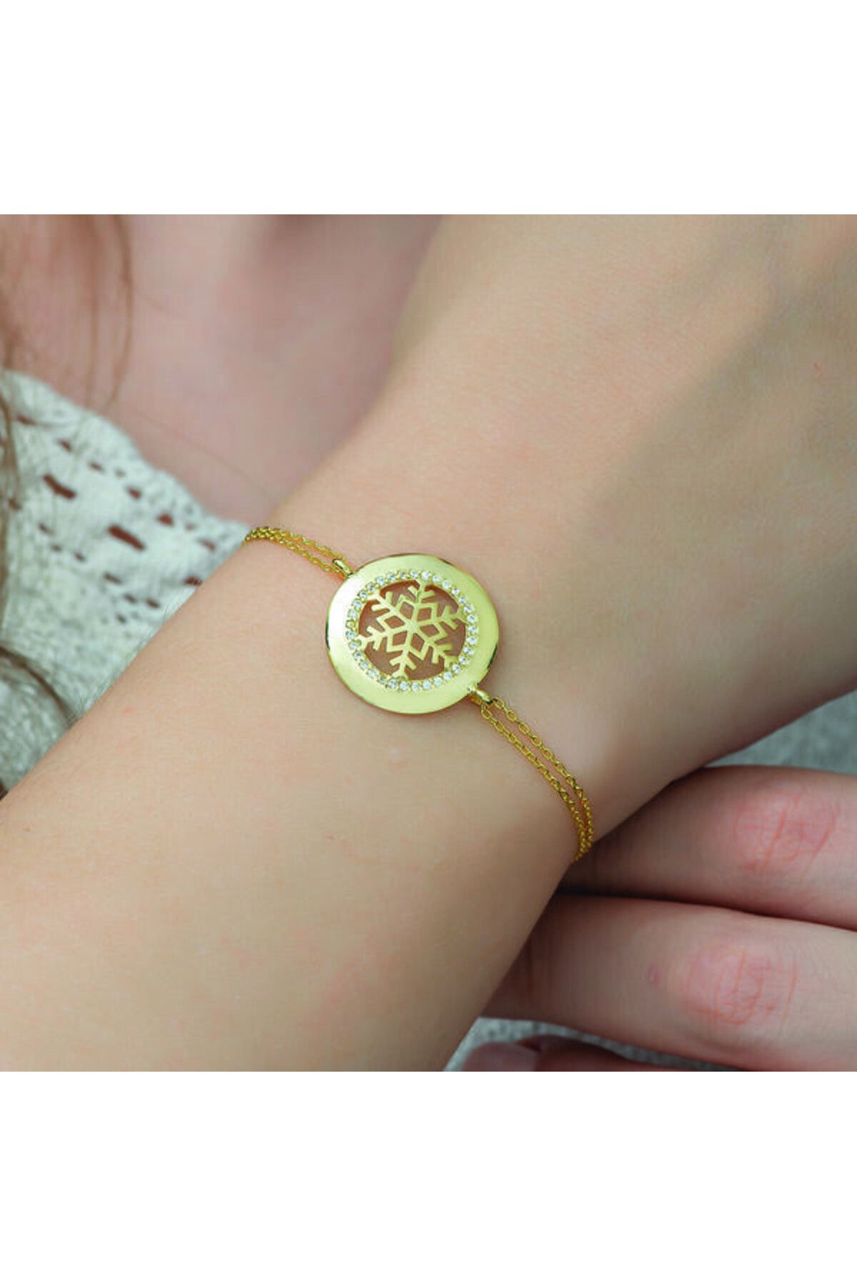shop Gold Kar Tanesi 925 Ayar Gümüş Bileklik