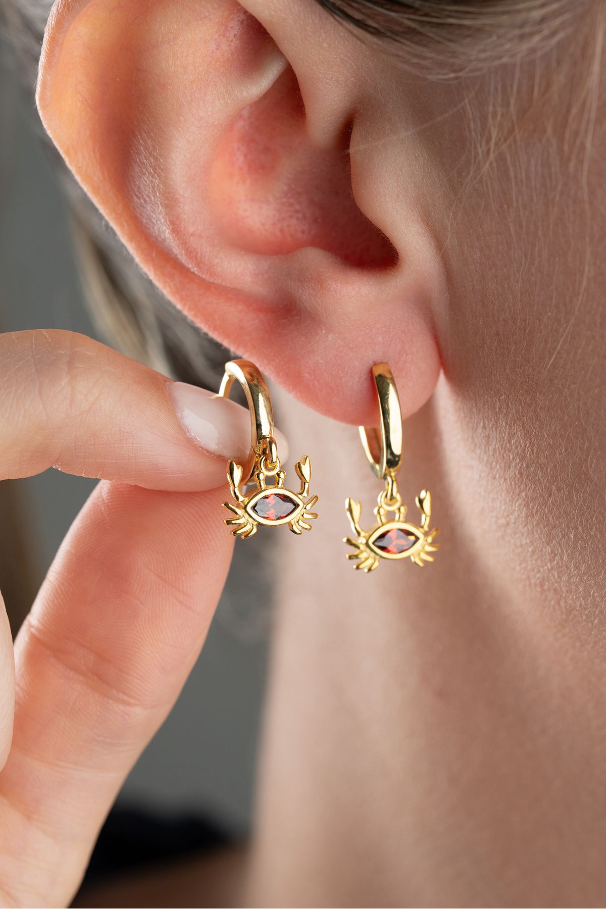 Silvano Jewelry 925 Ayar Gümüş Yengeç Model Küpesi