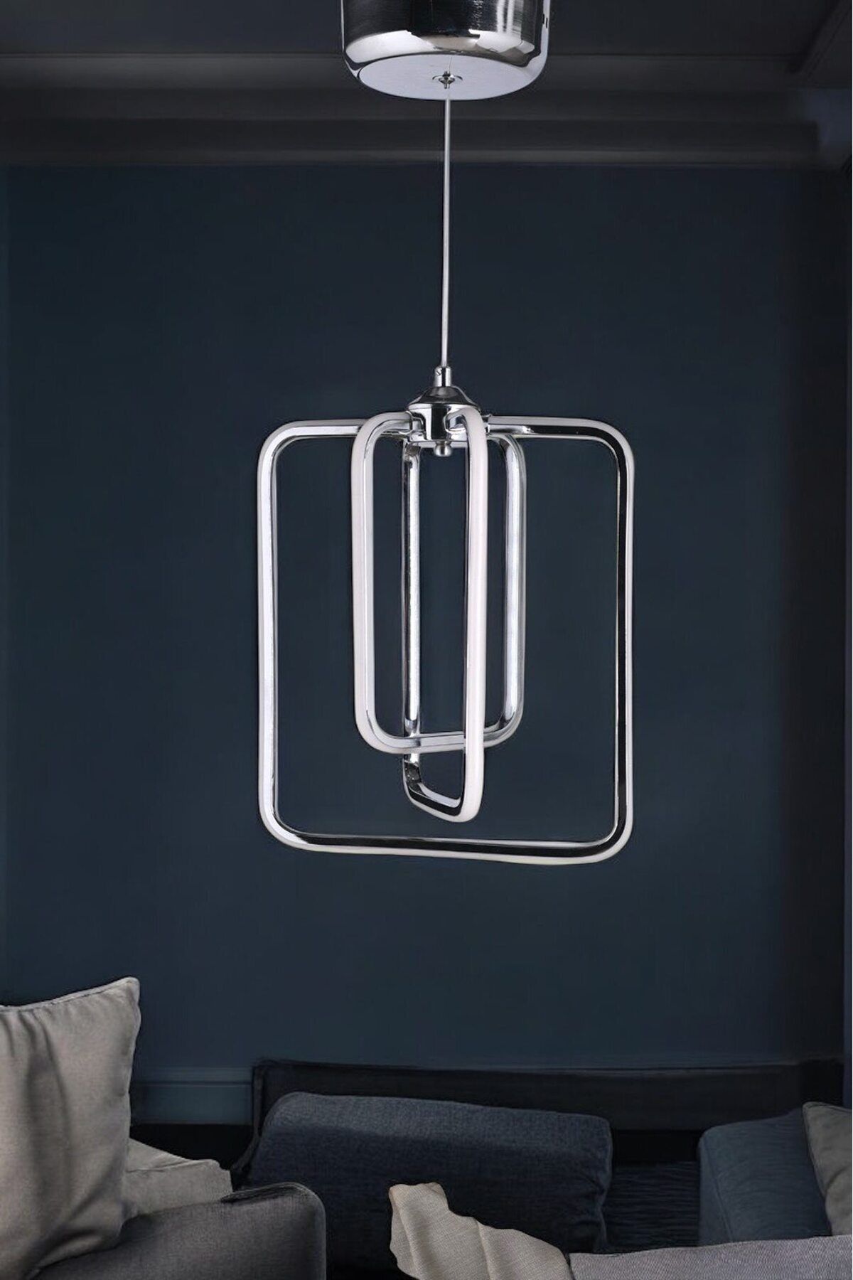 OSC HOME AYDINLATMA TASARIM LED AVİZE MODERN KARE 3LÜ 3 RENK IŞIK SALON,MUTFAK,KORİDOR