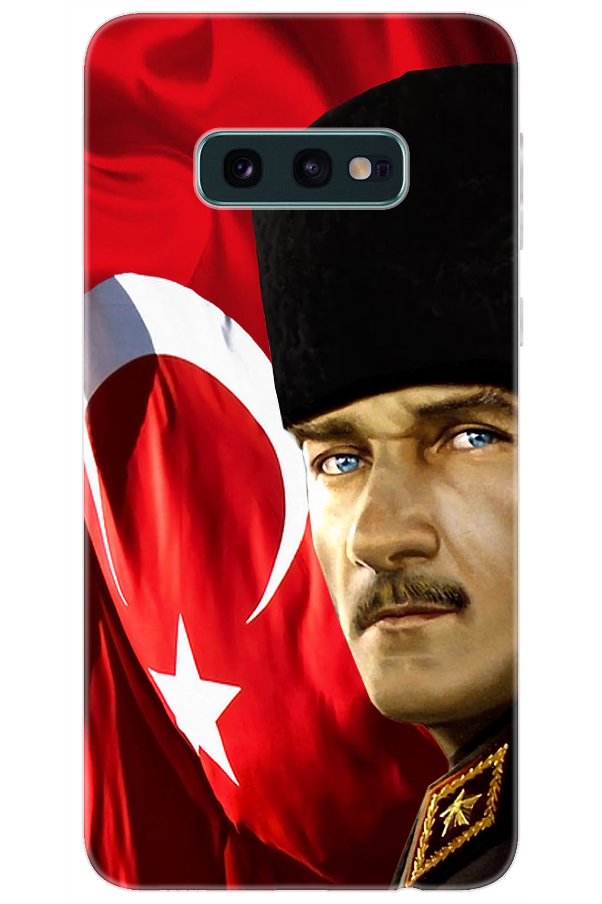 Ceppare Samsung Galaxy S10E (SM-G970F) Uyumlu Kılıf Desen Silikon Atatürk ve Türk Bayrağı STK:726 CP-Es9nVdq
