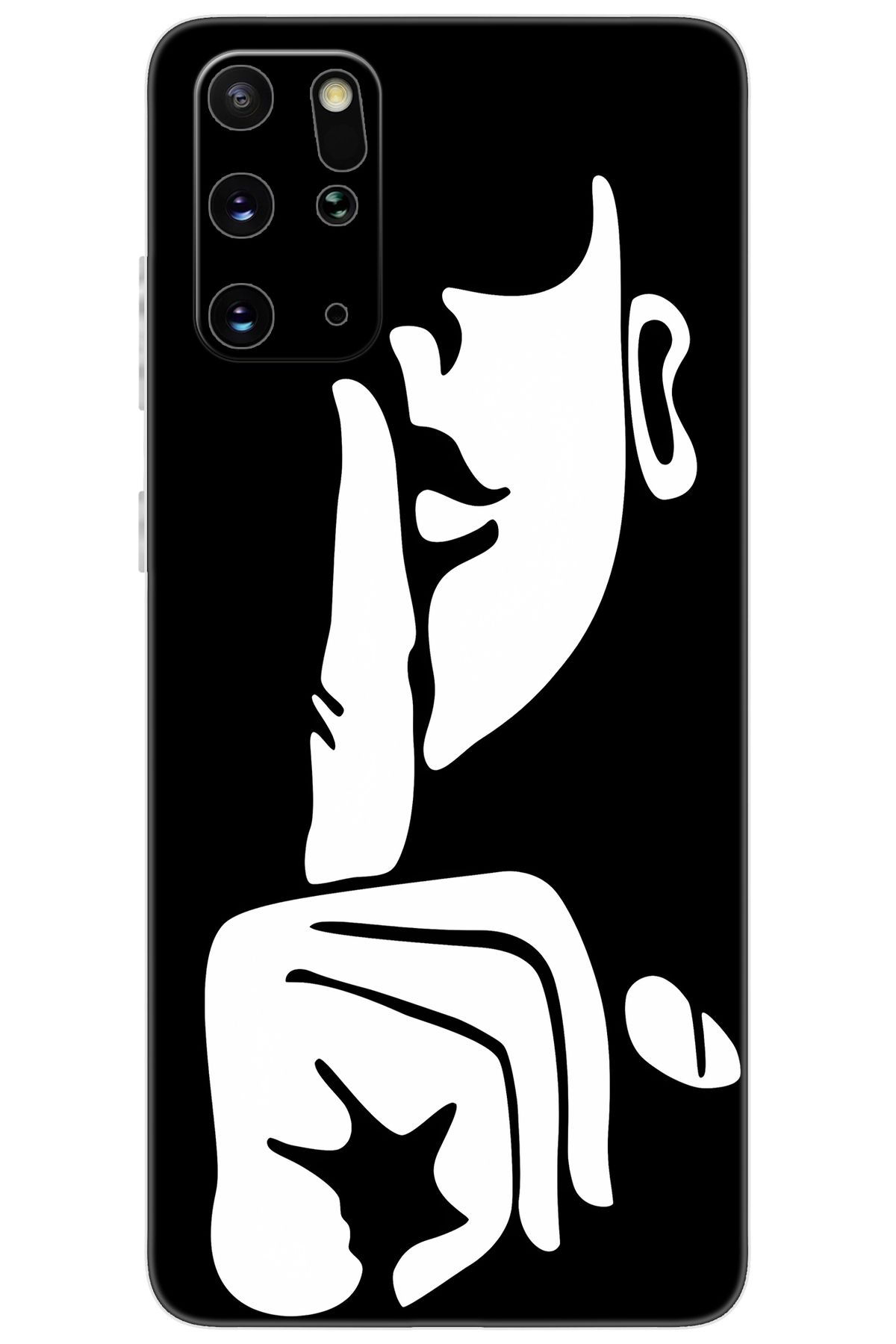 Ceppare Samsung Galaxy S20 PLUS (SM-G985F) Uyumlu Kılıf Silikon Siyah Beyaz Sessizlik STK:653 CP-a6eZ7tB