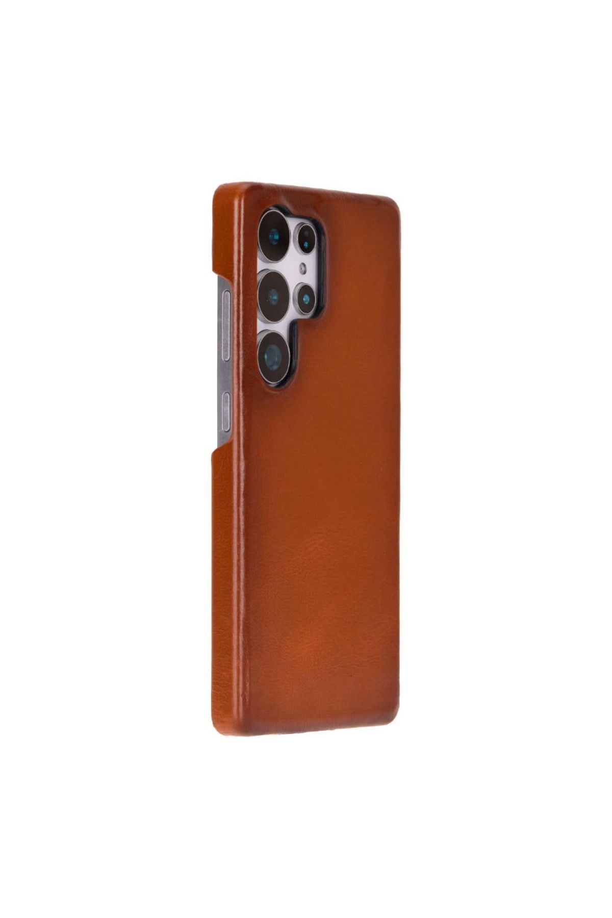 Angoravi Samsung Galaxy S25 Ultra Uyumlu, Hakiki Deri, El Yapımı Arka Kapak, Gölgeli Taba