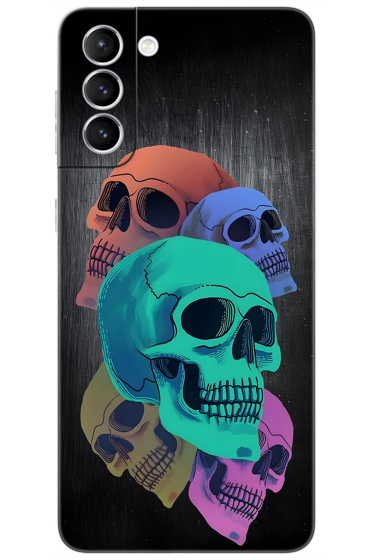 Ceppare Samsung Galaxy S21 PLUS (SM-G996B) Uyumlu Kılıf Desen Silikon Renkli Kuru Kafalar STK:712 CP-x8cwRsB