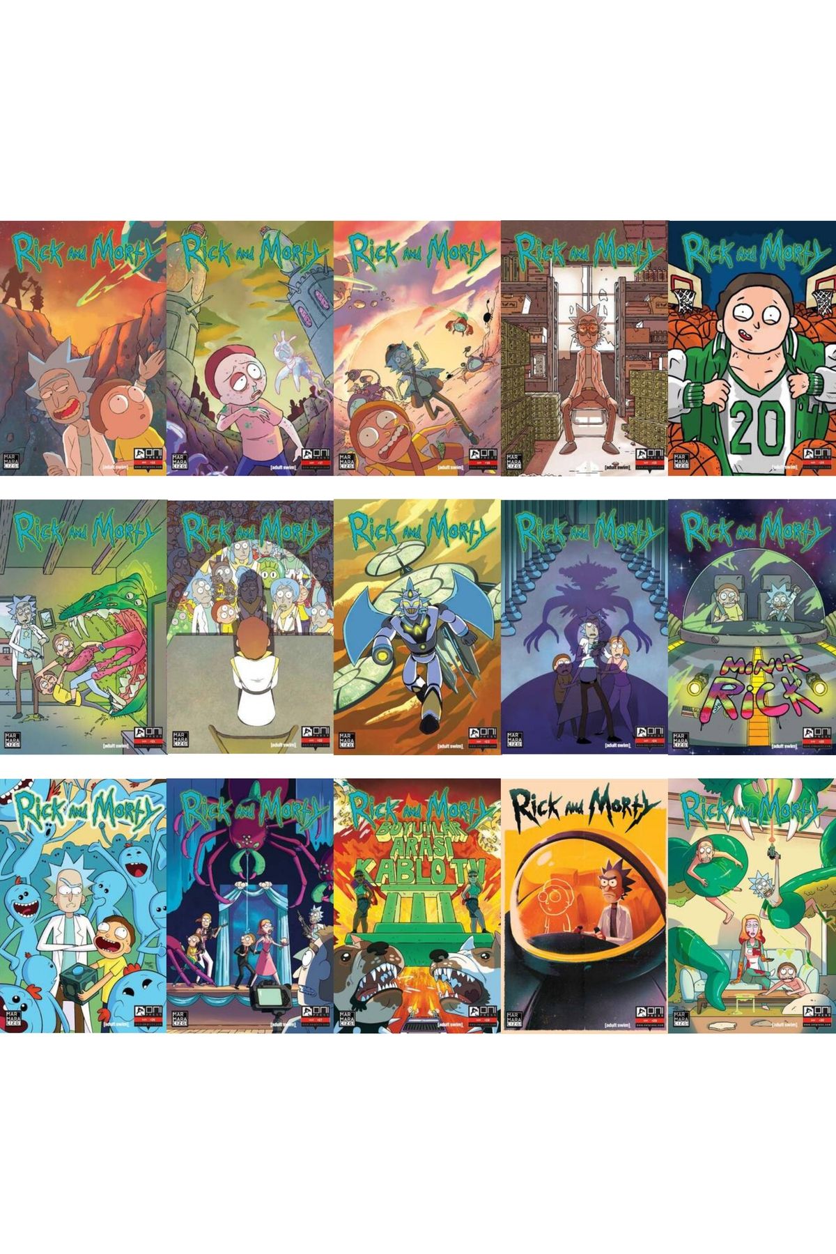 Marmara Çizgi Yayınları Rick and Morty 16-30 Arası Tüm Sayılar Çizgi Fasikül Seti