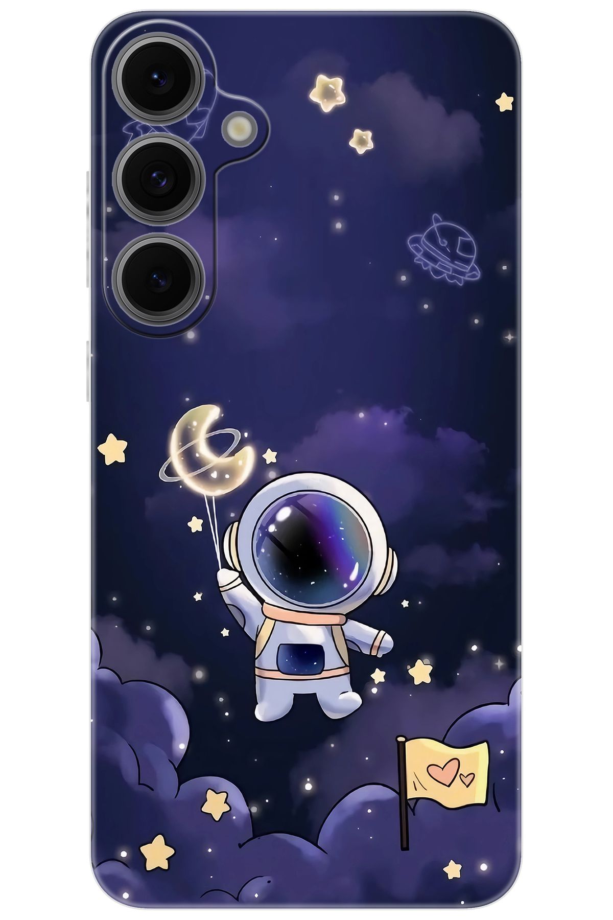 Ceppare Samsung Galaxy S24 FE (SM-S721B) Uyumlu Kılıf Desen Baskılı Silikon Astronot STK:738 CP-Mw2feUm