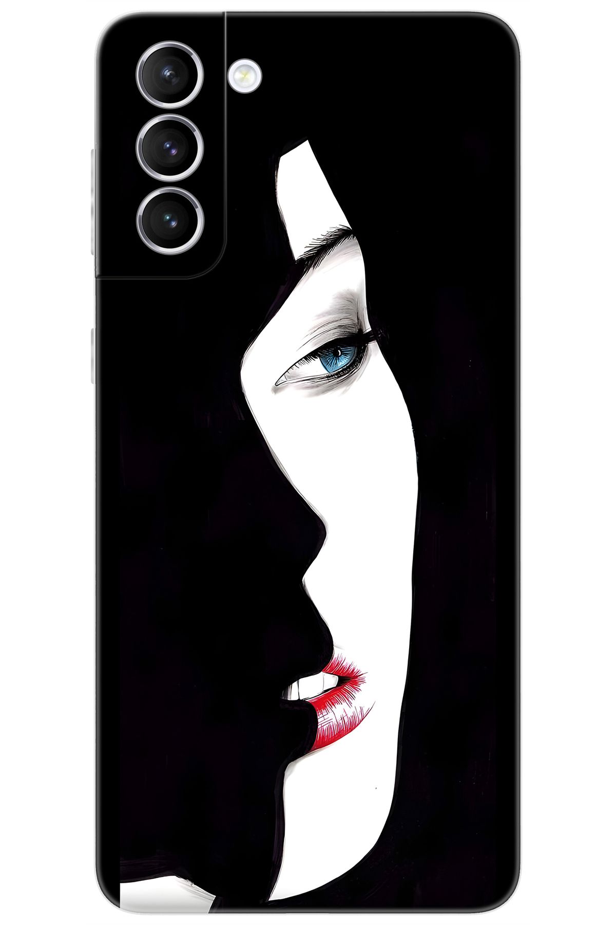Ceppare Samsung Galaxy S21 PLUS (SM-G996B) Uyumlu Kılıf Desenli Silikon Siyah Beyaz Kadın STK:635 CP-YwLA6X9