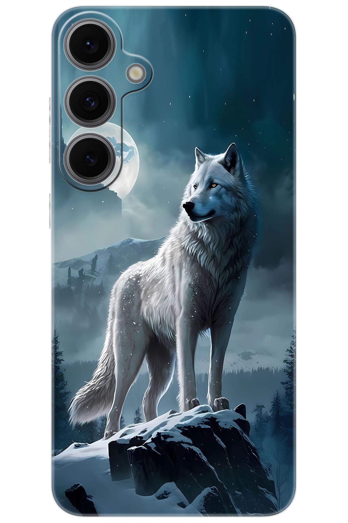 Ceppare Samsung Galaxy S24 FE (SM-S721B) Uyumlu Kılıf Desen Baskılı Silikon Kurt STK:683 CP-YVKnbl2