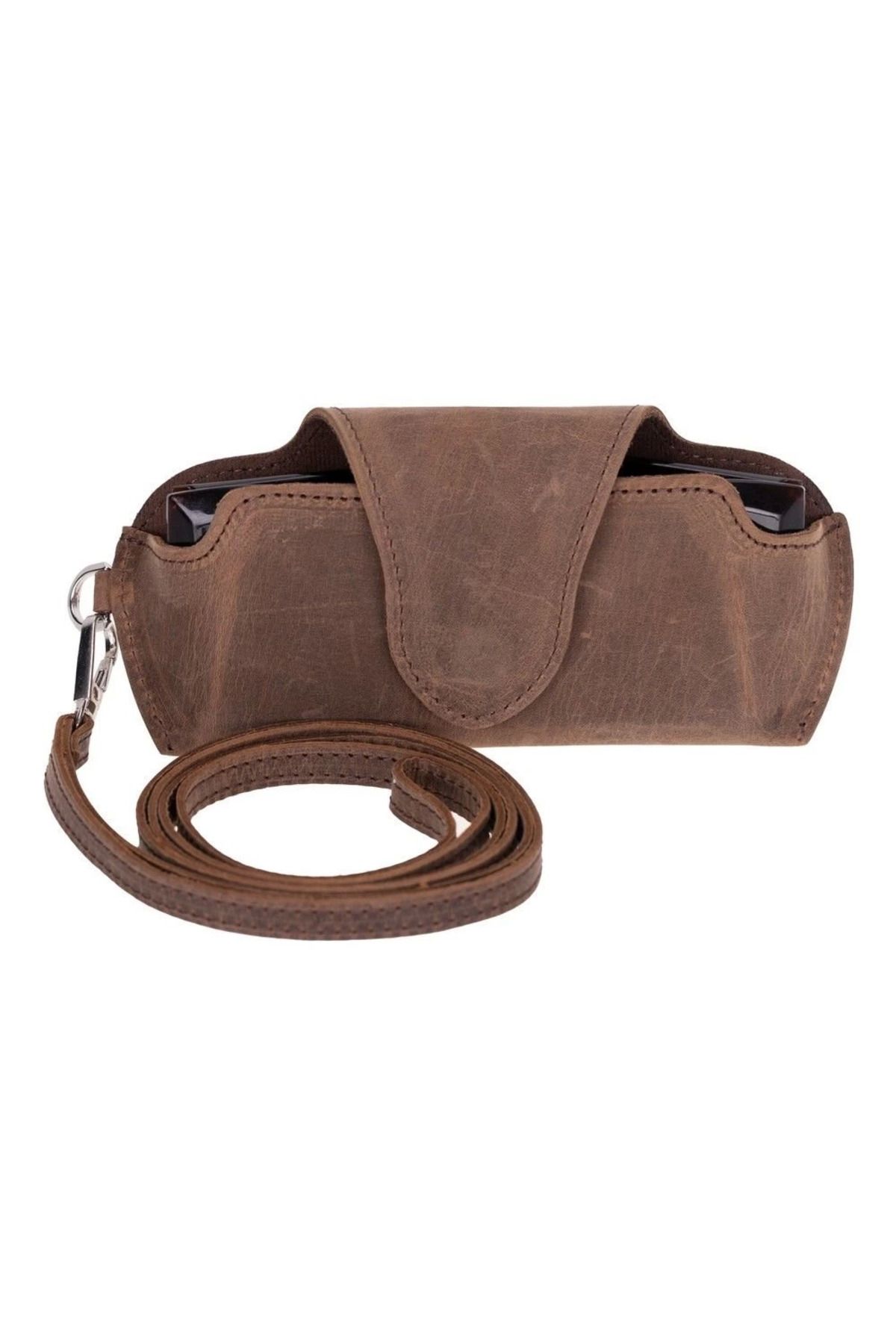 MELFSHOP Riviera Deri Askılı Gözlük Kılıfı Karamel