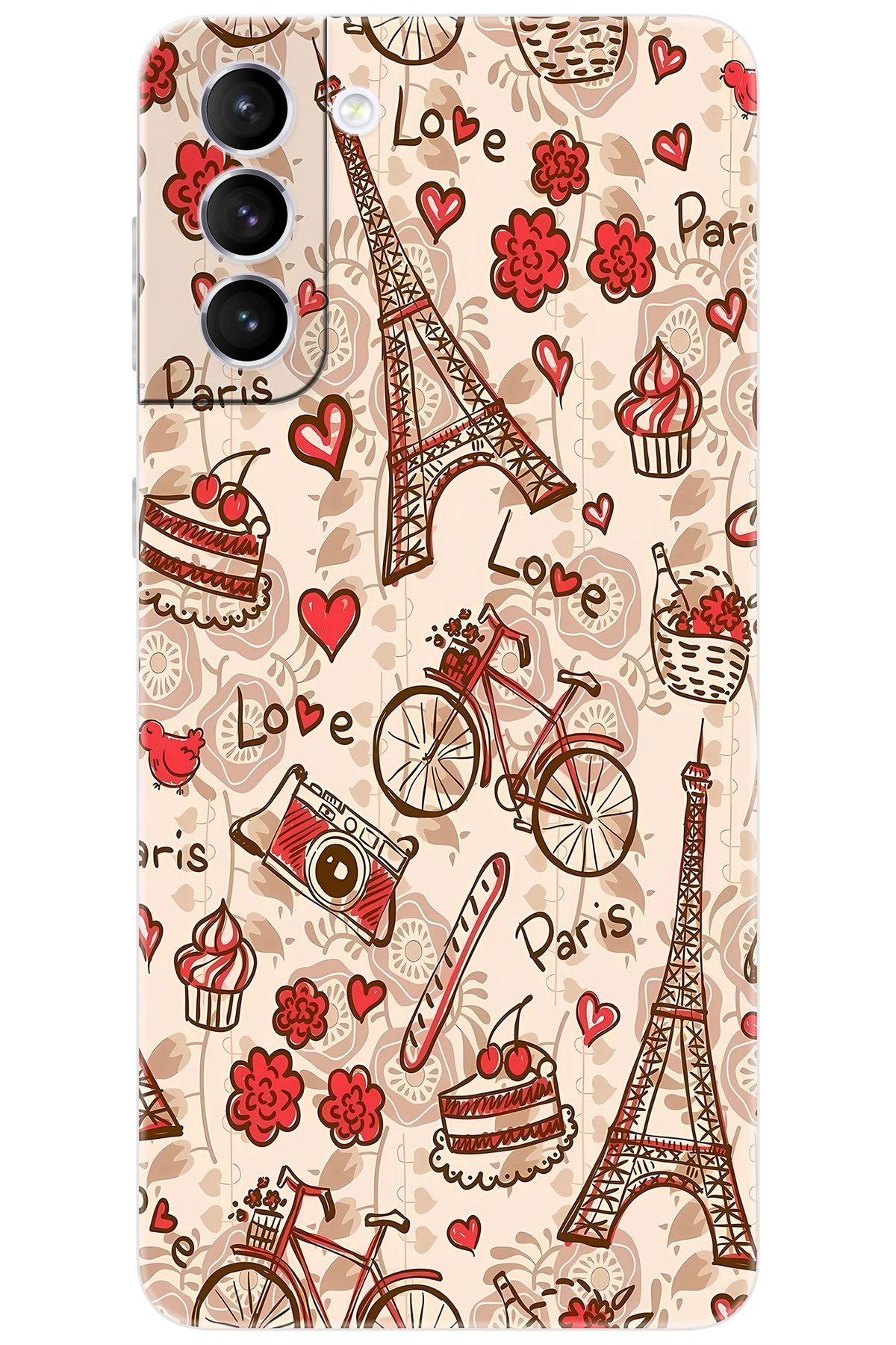 Ceppare Samsung Galaxy S21 PLUS (SM-G996B) Uyumlu Kılıf Desen Baskı Silikon Eyfel Serisi STK:678 CP-JLglnNm