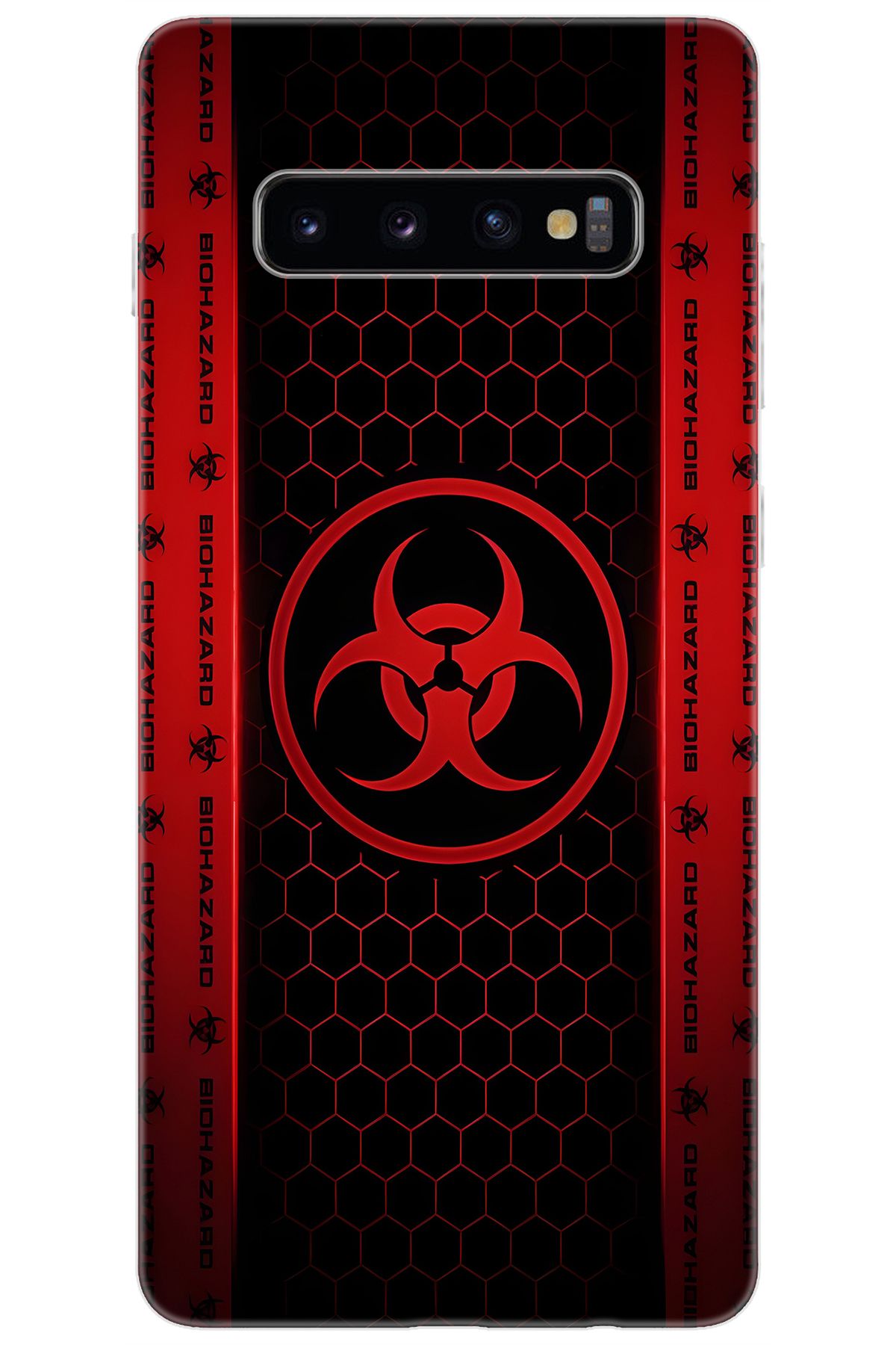 Ceppare Samsung Galaxy S10 PLUS (SM-G975F) Uyumlu Kılıf Desen Baskılı Silikon Biohazard STK:754 CP-Bptn37m