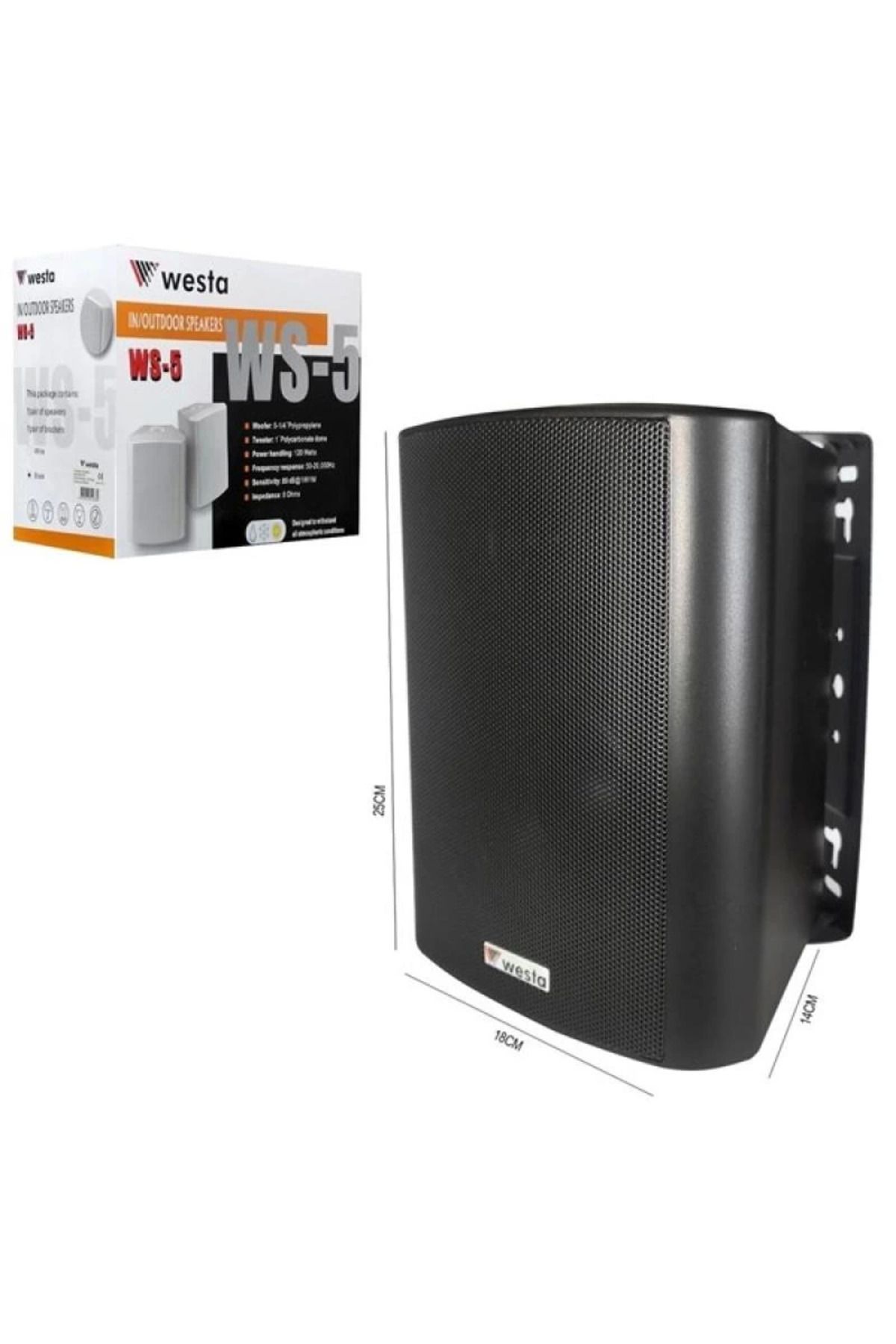 hayalimsah WESTA WS-5TB 5,25 125W Trafolu Siyah Hoparlör IP65