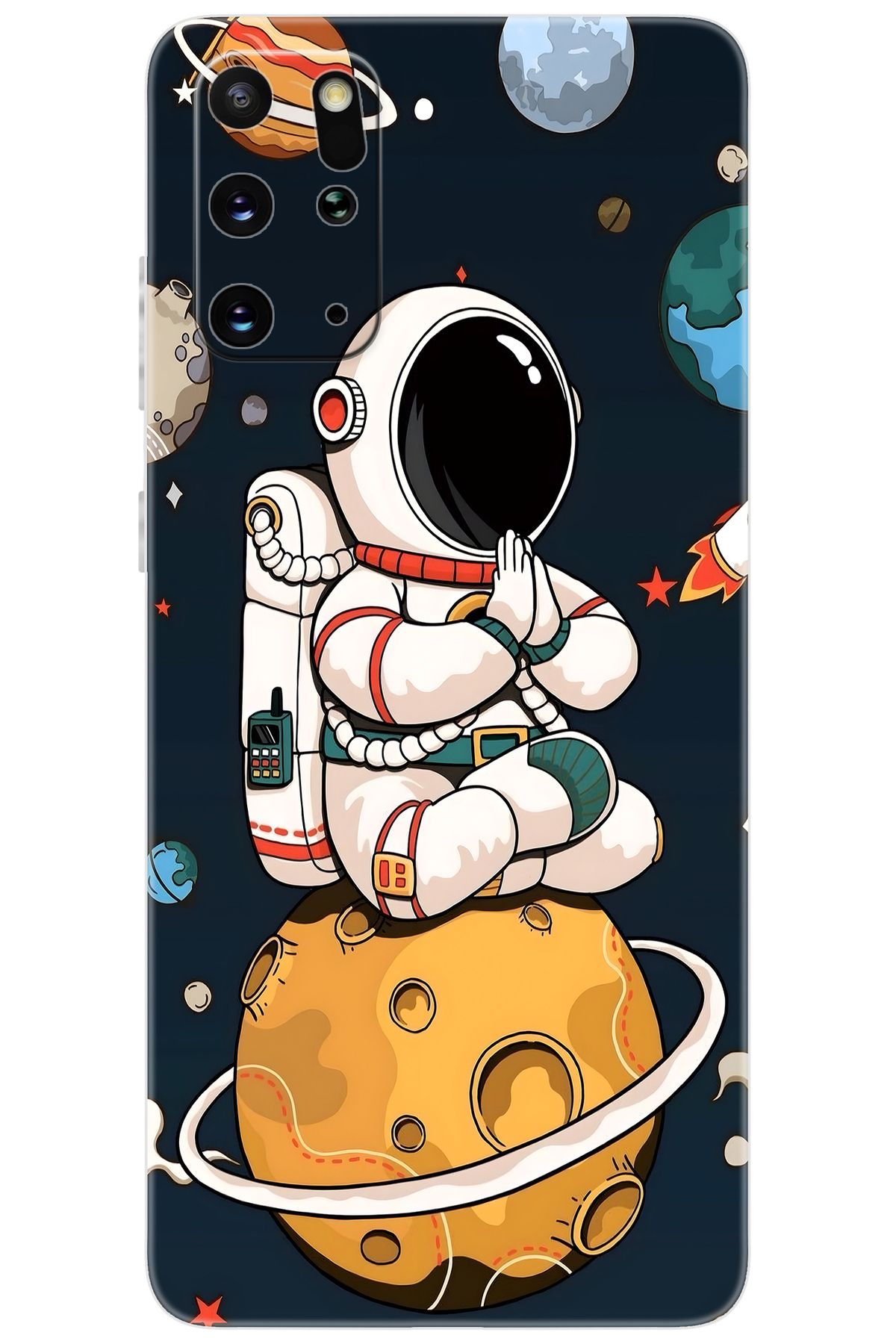 Ceppare Samsung Galaxy S20 PLUS (SM-G985F) Uyumlu Kılıf Desen Baskılı Silikon Astronot STK:695 CP-btllO7T