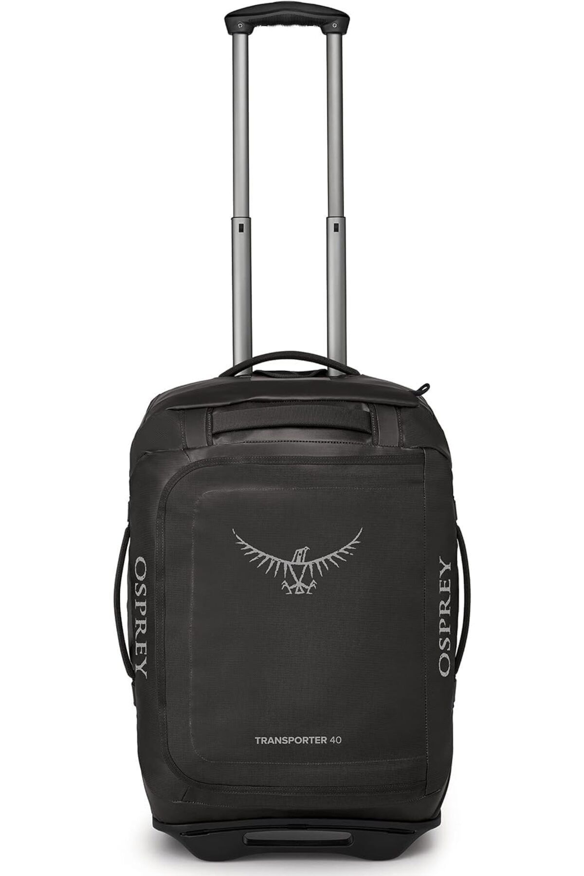 Osprey Transporter 40L Tekerlekli Seyahat Çantası, Siyah Alüminyum Şasi, Büyük Kilitlenebilir Bölmeler