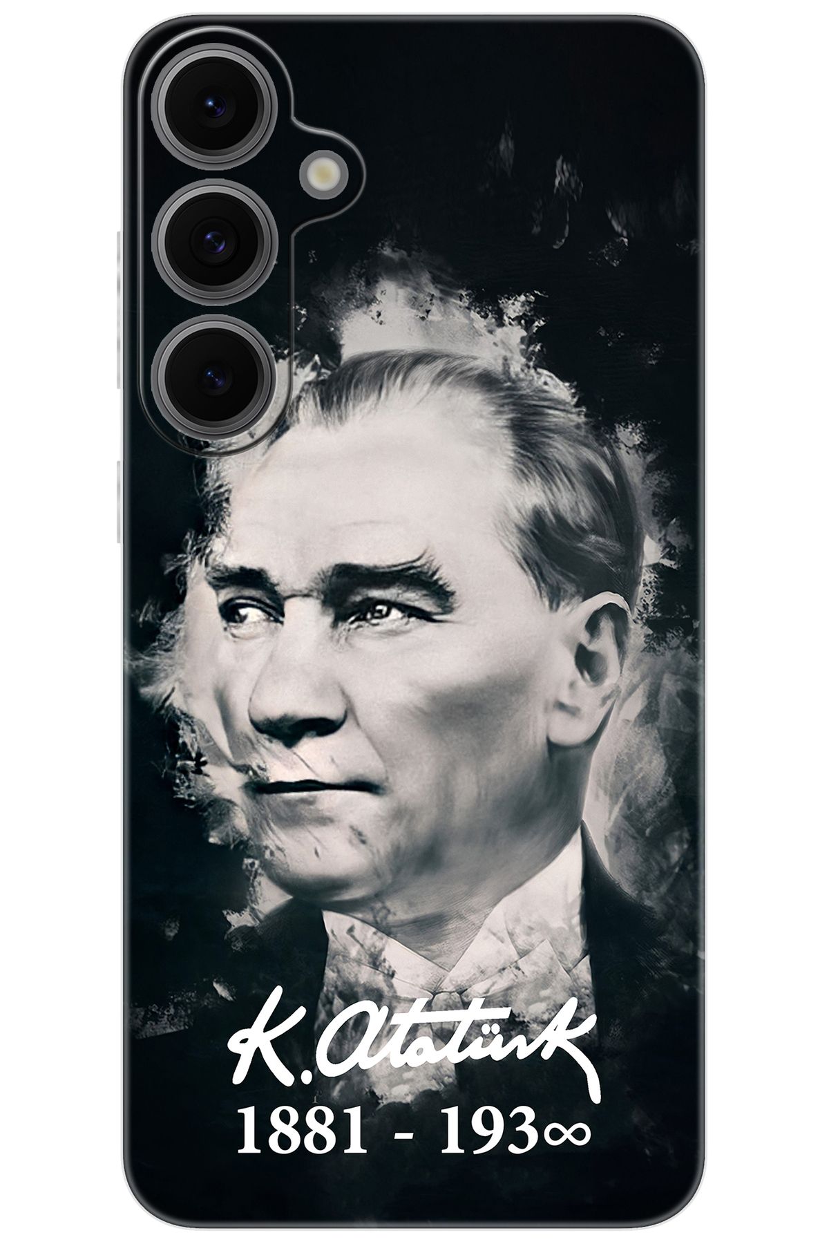 Ceppare Samsung Galaxy S24 FE (SM-S721B) Uyumlu Kılıf Desen Silikon Mustafa Kemal Atatürk STK:388 CP-ZG43Pat