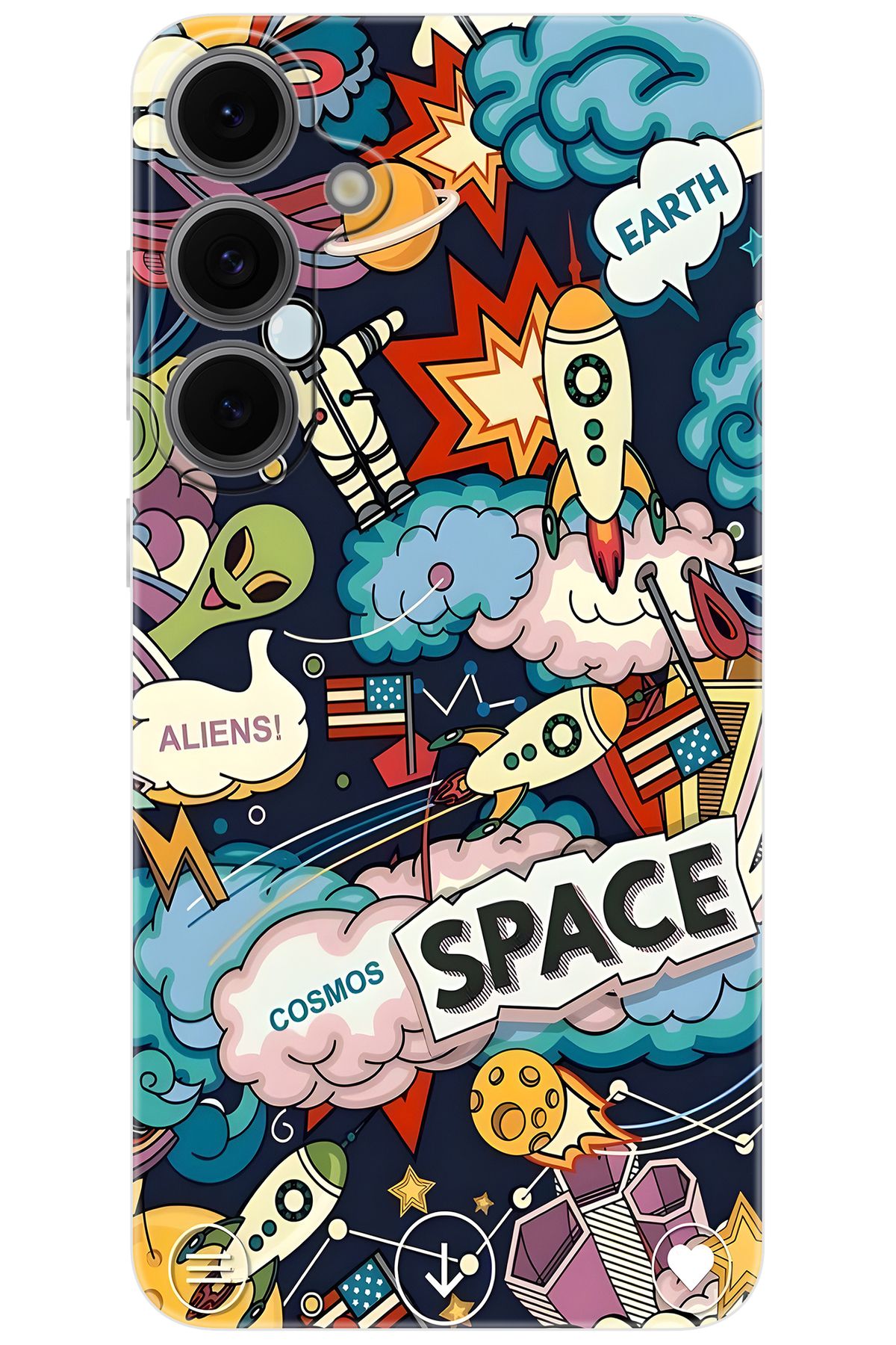 Ceppare Samsung Galaxy S24 FE (SM-S721B) Uyumlu Kılıf Desen Baskılı Silikon Space STK:633 CP-S6GCnmV