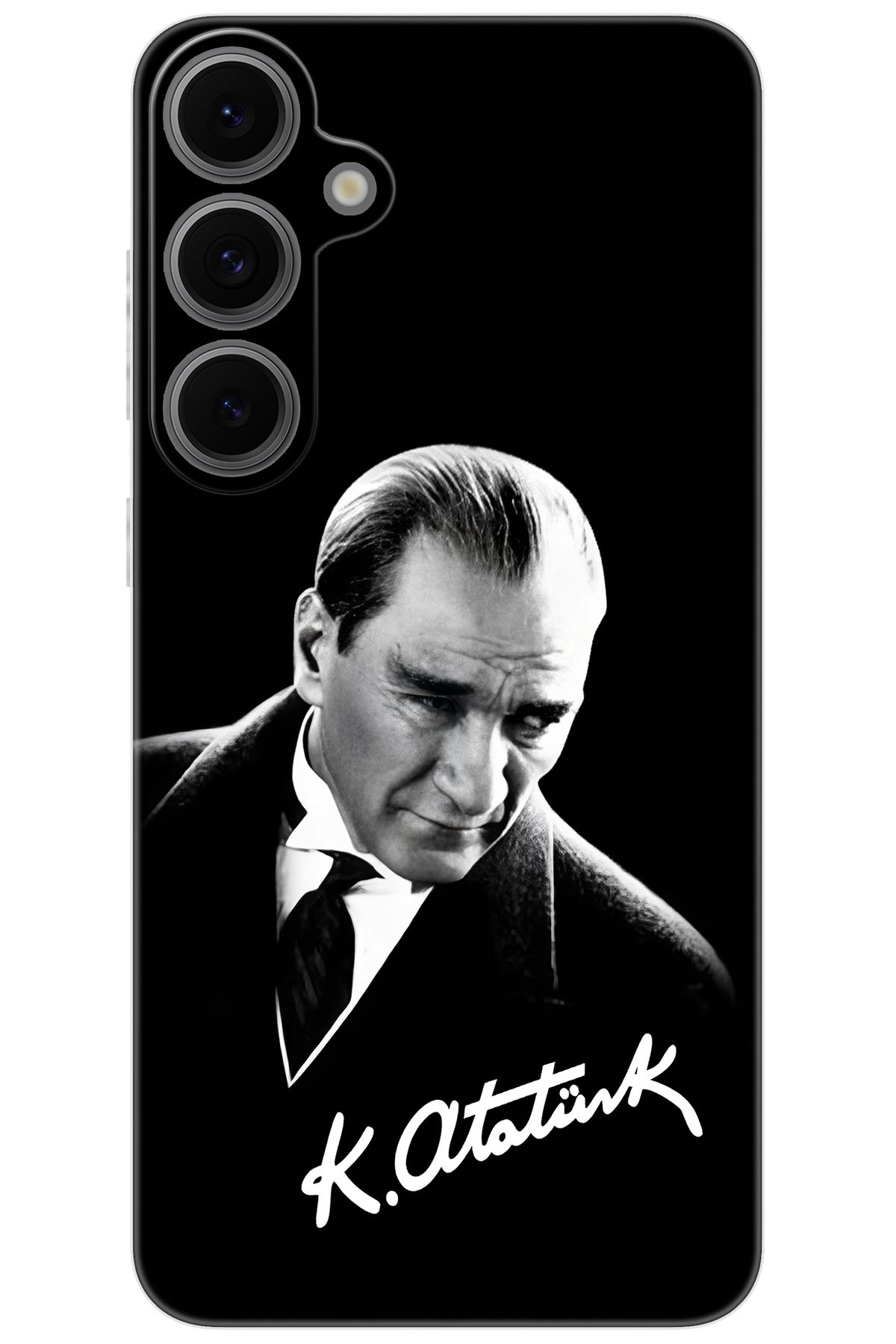 Ceppare Samsung Galaxy S24 FE (SM-S721B) Uyumlu Kılıf Desen Silikon Mustafa Kemal Atatürk STK:390 CP-Rw189mW