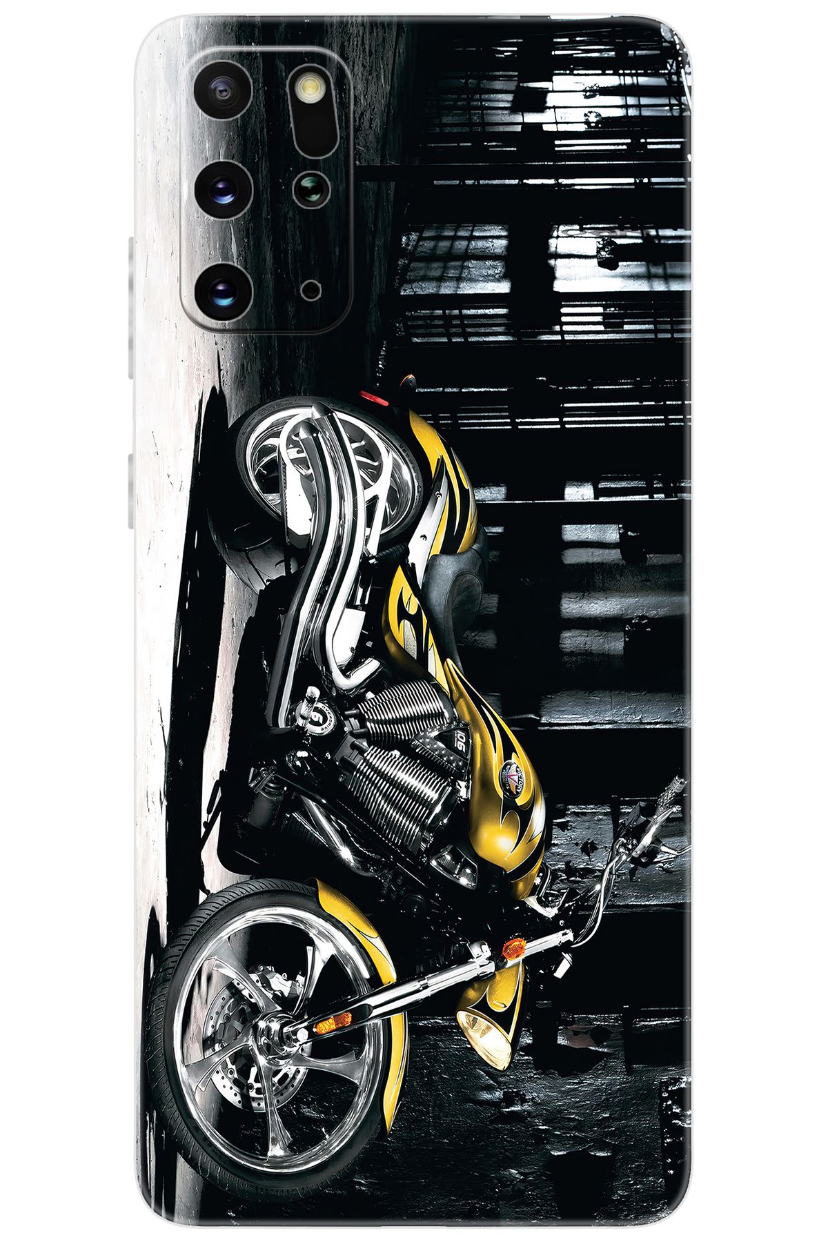 Ceppare Samsung Galaxy S20 PLUS (SM-G985F) Uyumlu Kılıf Desen Baskılı Silikon Motorcycle STK:297 CP-BUZQnZE