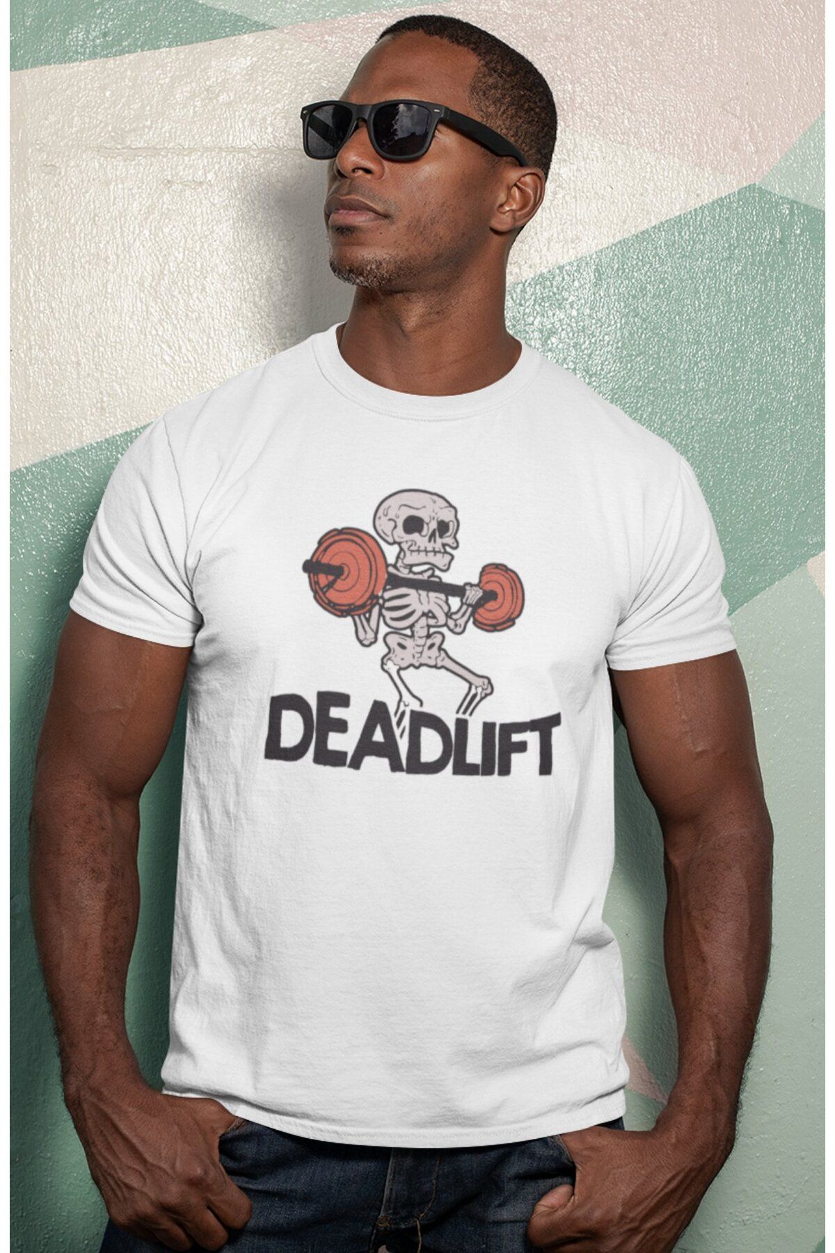 Fuddy Moda Unisex Deadlift Yazılı Tişört, Oversize Fitness Gym Temalı T-shirt