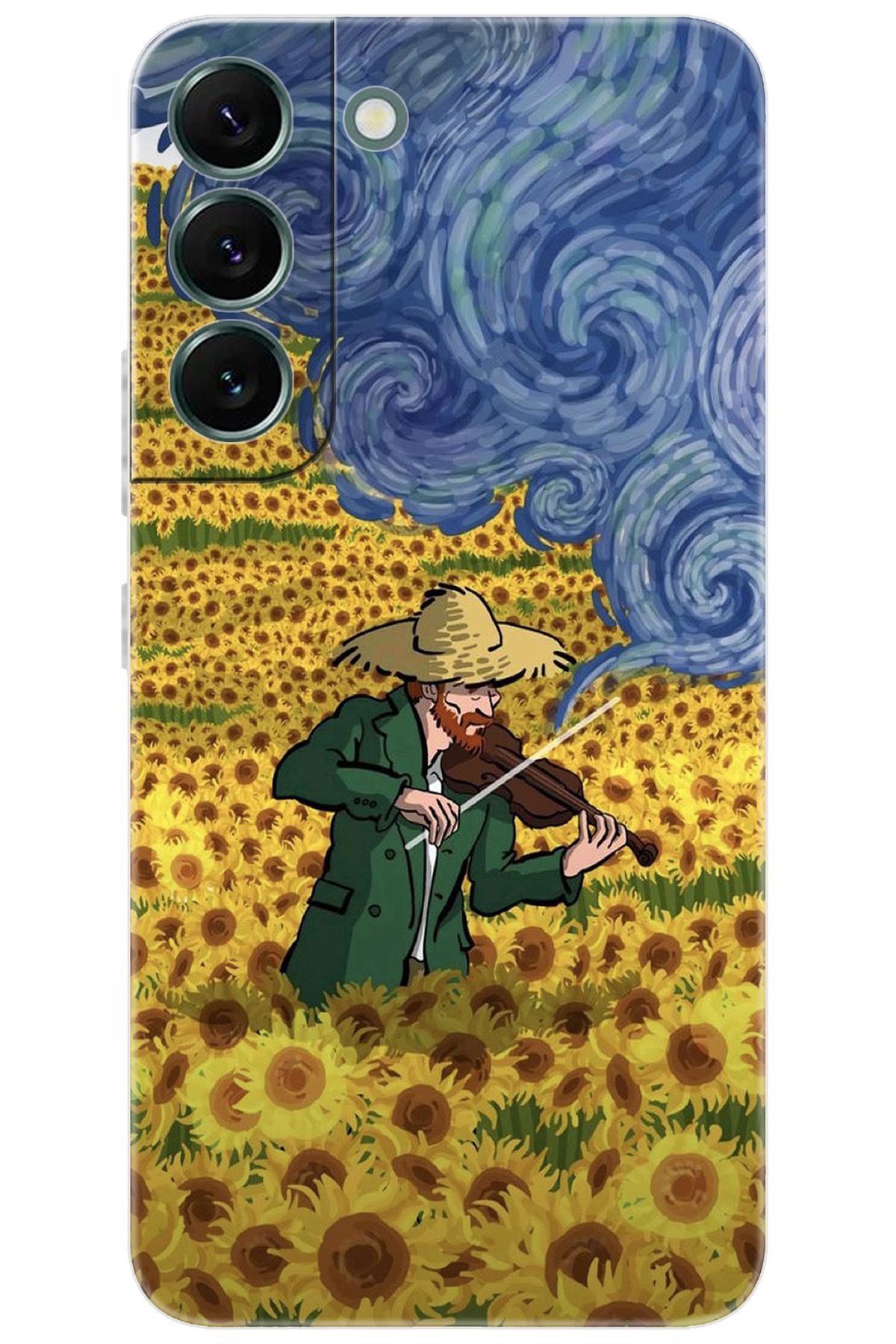 Ceppare Samsung Galaxy S22 PLUS (SM-S906E) Uyumlu Kılıf Silikon Sunflower Ayçiçeği Tarlası S:756 CP-k2D0wjm