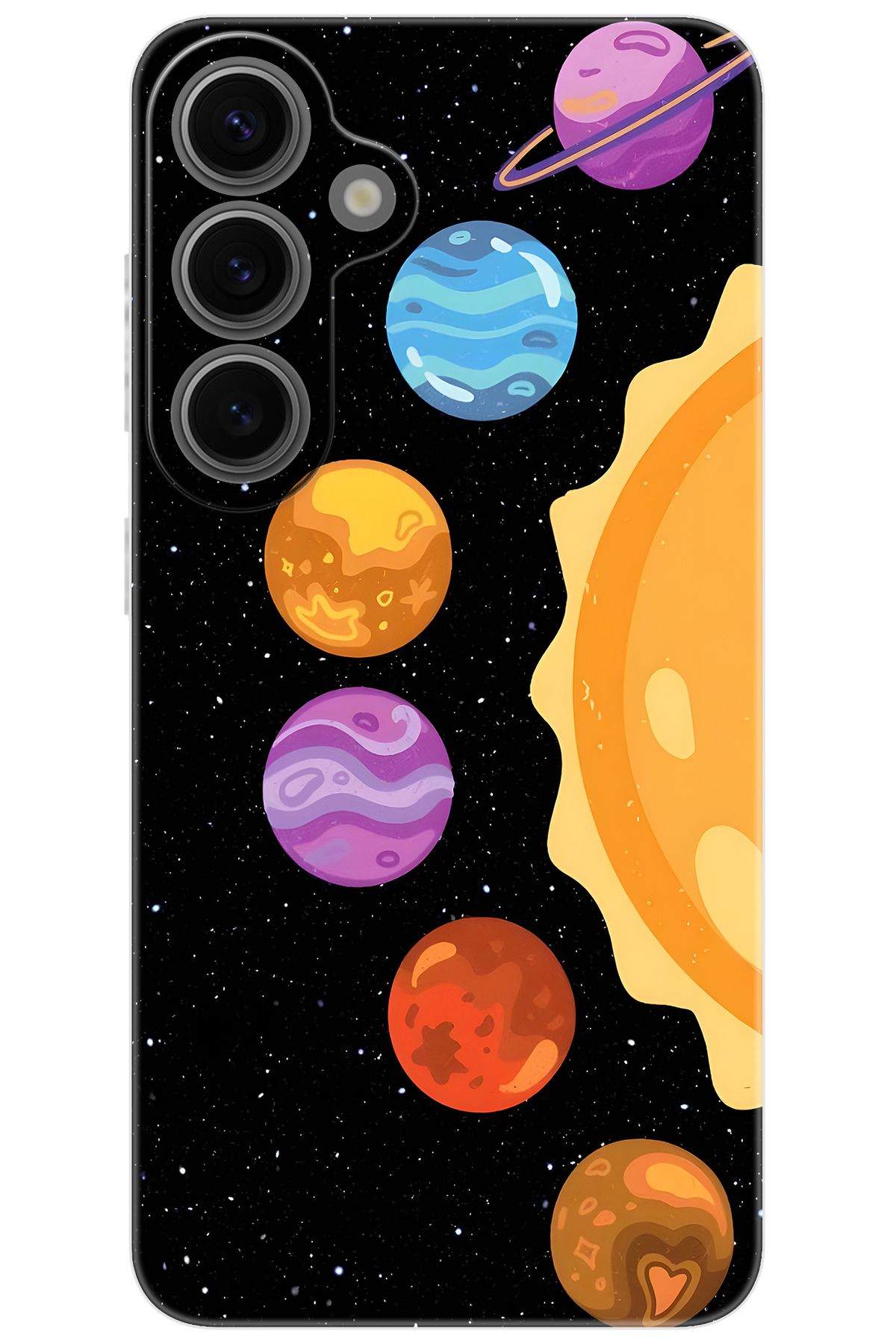 Ceppare Samsung Galaxy S24 PLUS (SM-S926B) Uyumlu Kılıf Desen Silikon Gezegenler Tasarım STK:685 CP-HvZufuP