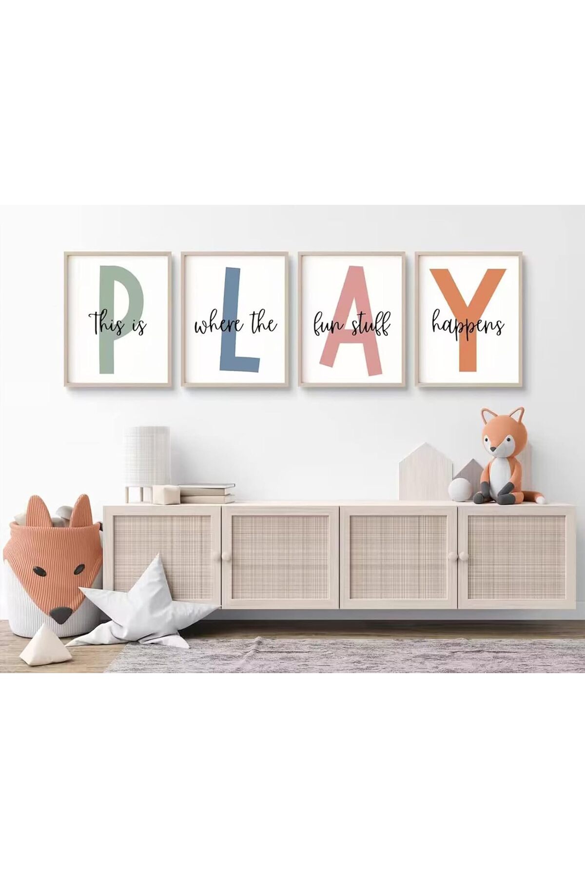 A set of 4 wall art panels for the children's play...