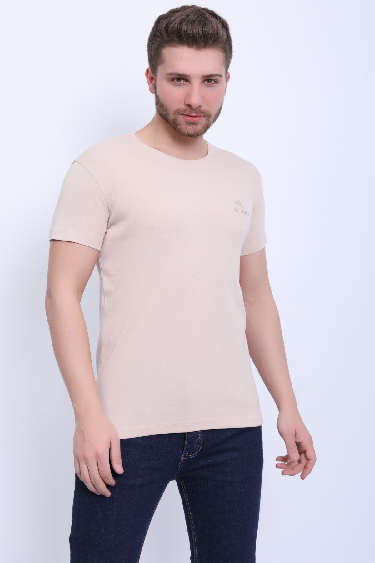 Avinar Unisex Bisiklet Yaka Nakışlı T-shirt