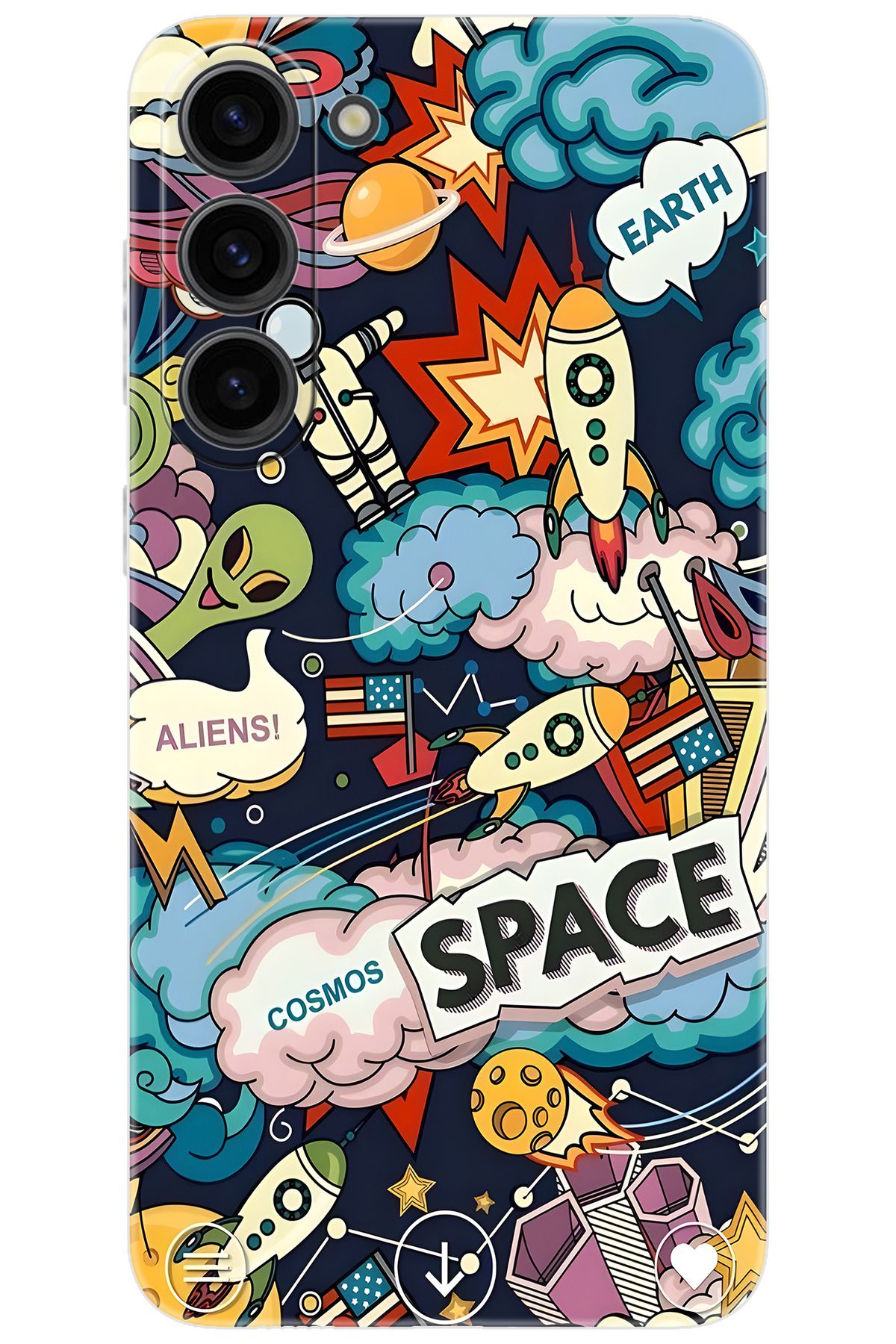 Ceppare Samsung Galaxy S23 PLUS (SM-S916B) Uyumlu Kılıf Desen Baskılı Silikon Space STK:633 CP-SIzBtZW