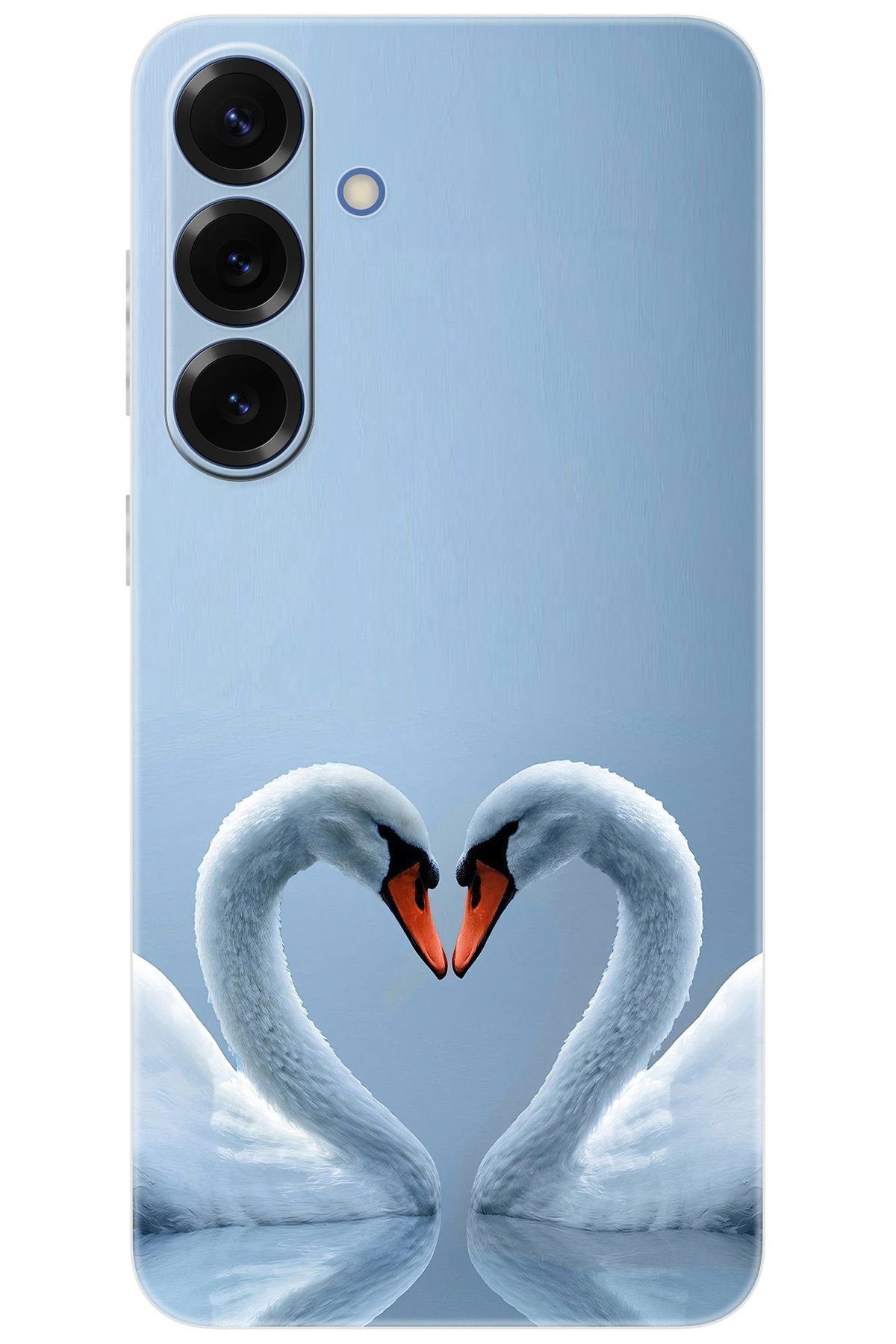 Ceppare Samsung Galaxy S25 PLUS (SM-S936B) Uyumlu Kılıf Desen Baskılı Silikon Kuğ ve Kalp STK:305 CP-ynVAqKc