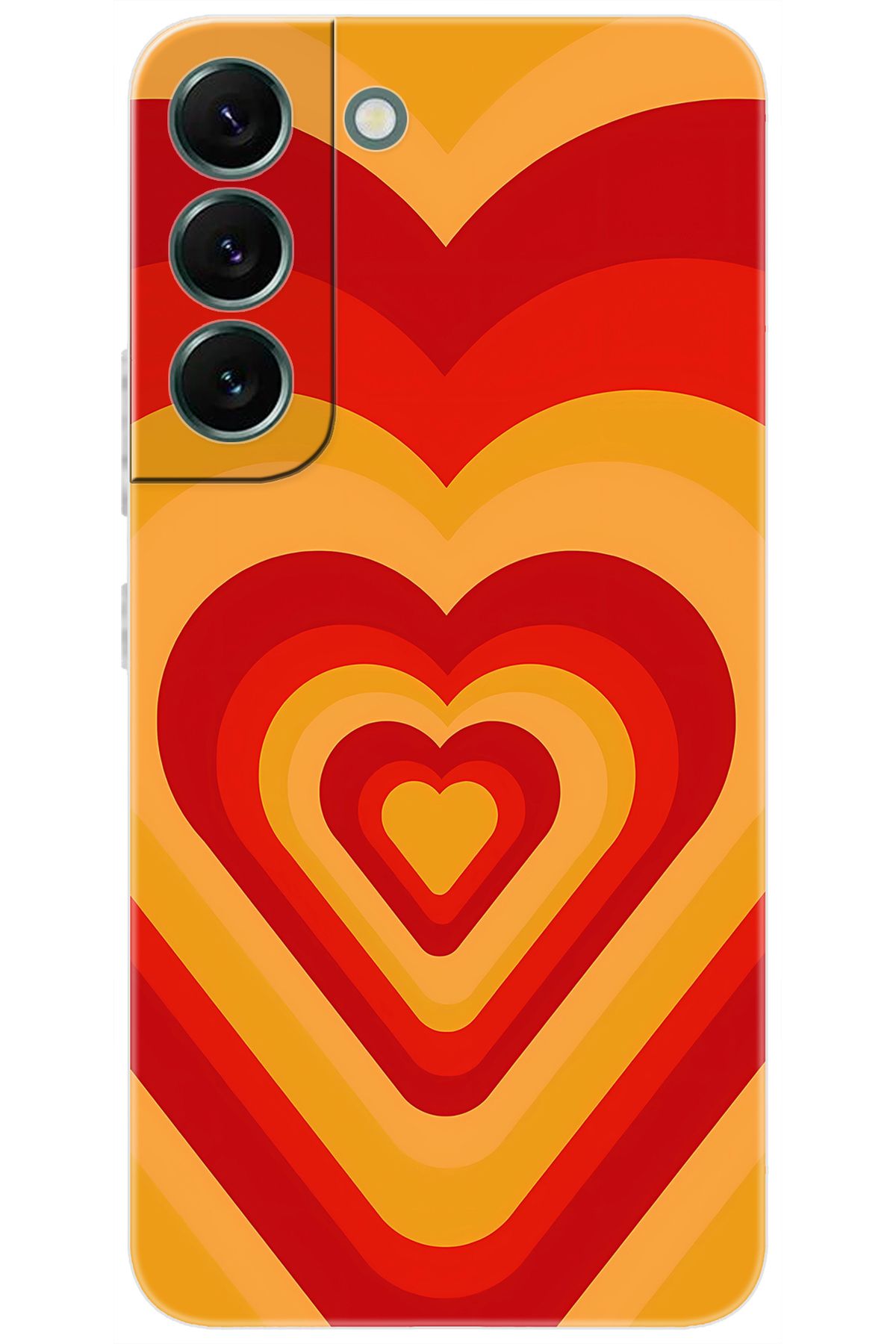 Ceppare Samsung Galaxy S22 PLUS (SM-S906E) Uyumlu Kılıf Silikon Sarı Kırmızı Kalpler STK:1009 CP-8VELgHs