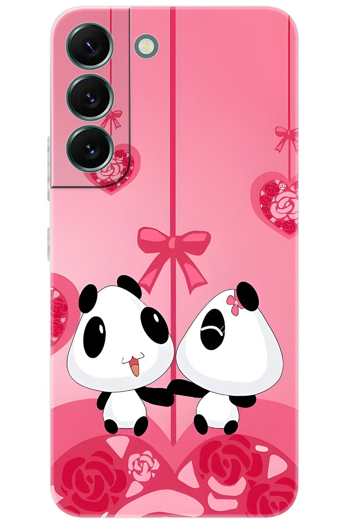 Ceppare Samsung Galaxy S22 PLUS (SM-S906E) Uyumlu Kılıf Desenli Silikon Sevimli Pandalar STK:166 CP-h6mxkQS