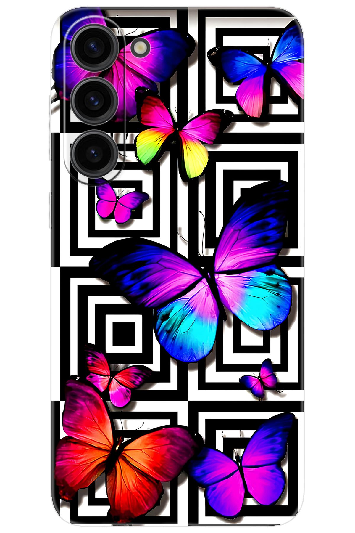 Ceppare Samsung Galaxy S23 PLUS (SM-S916B) Uyumlu Kılıf Desen Baskılı Silikon Kelebek STK:699 CP-MYePi0V
