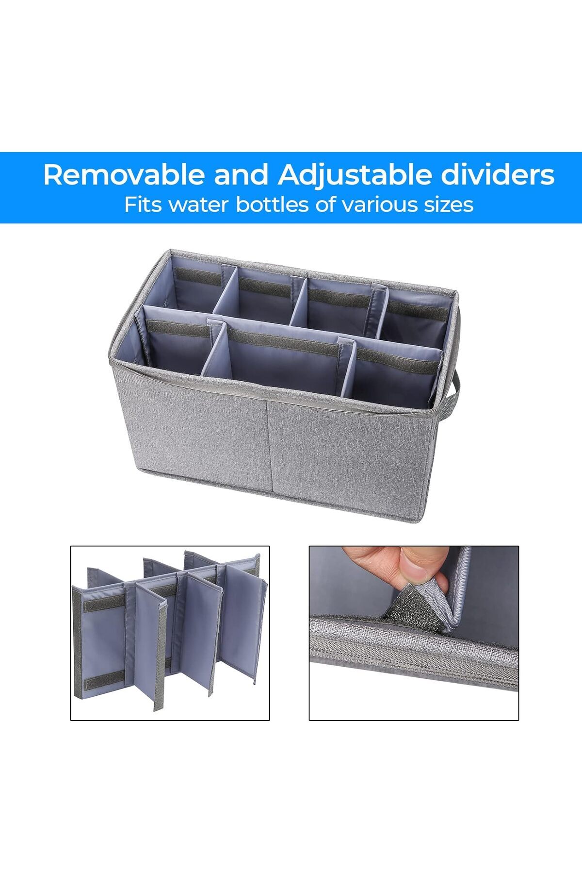 Generic-Puricon Water Bottle Storage Containers with Dividers, Drinkware Bottle Boxes Case with Lid for Kit 4