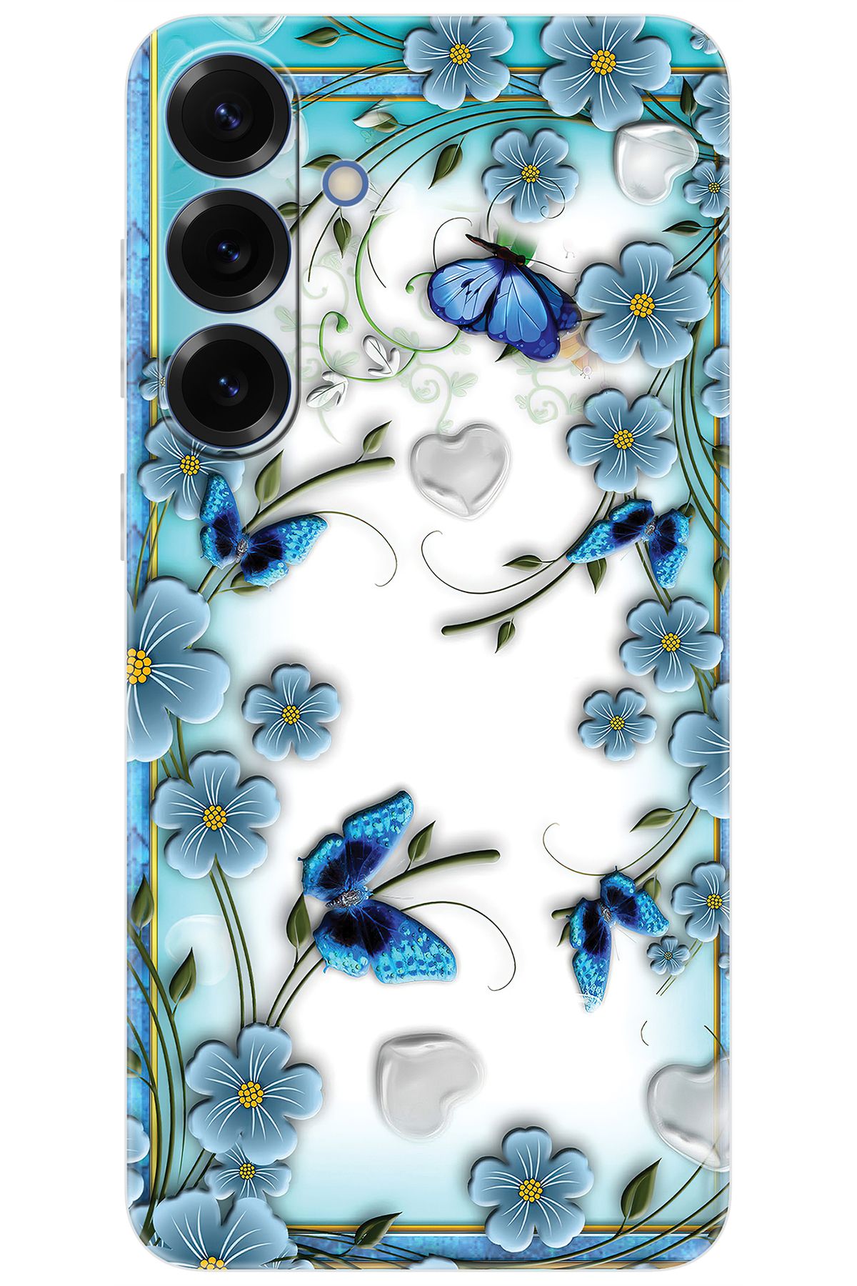Ceppare Samsung Galaxy S25 PLUS (SM-S936B) Uyumlu Kılıf Desen Silikon Çiçek ve Kelebekler STK:547 CP-lWIi8gw