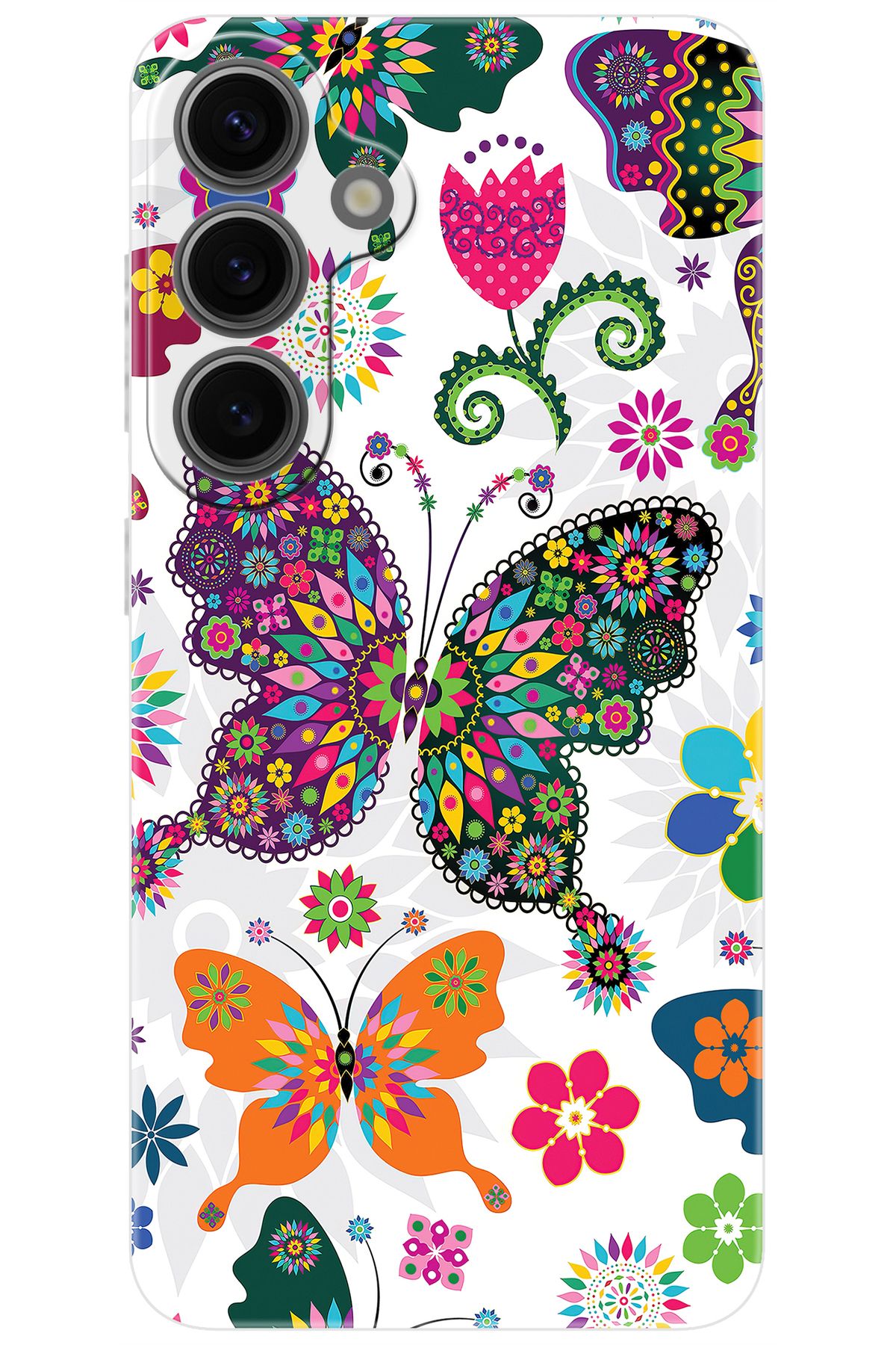 Ceppare Samsung Galaxy S24 PLUS (SM-S926B) Uyumlu Kılıf Desenli Silikon Renkli Kelebekler STK:541 CP-bphgNLx