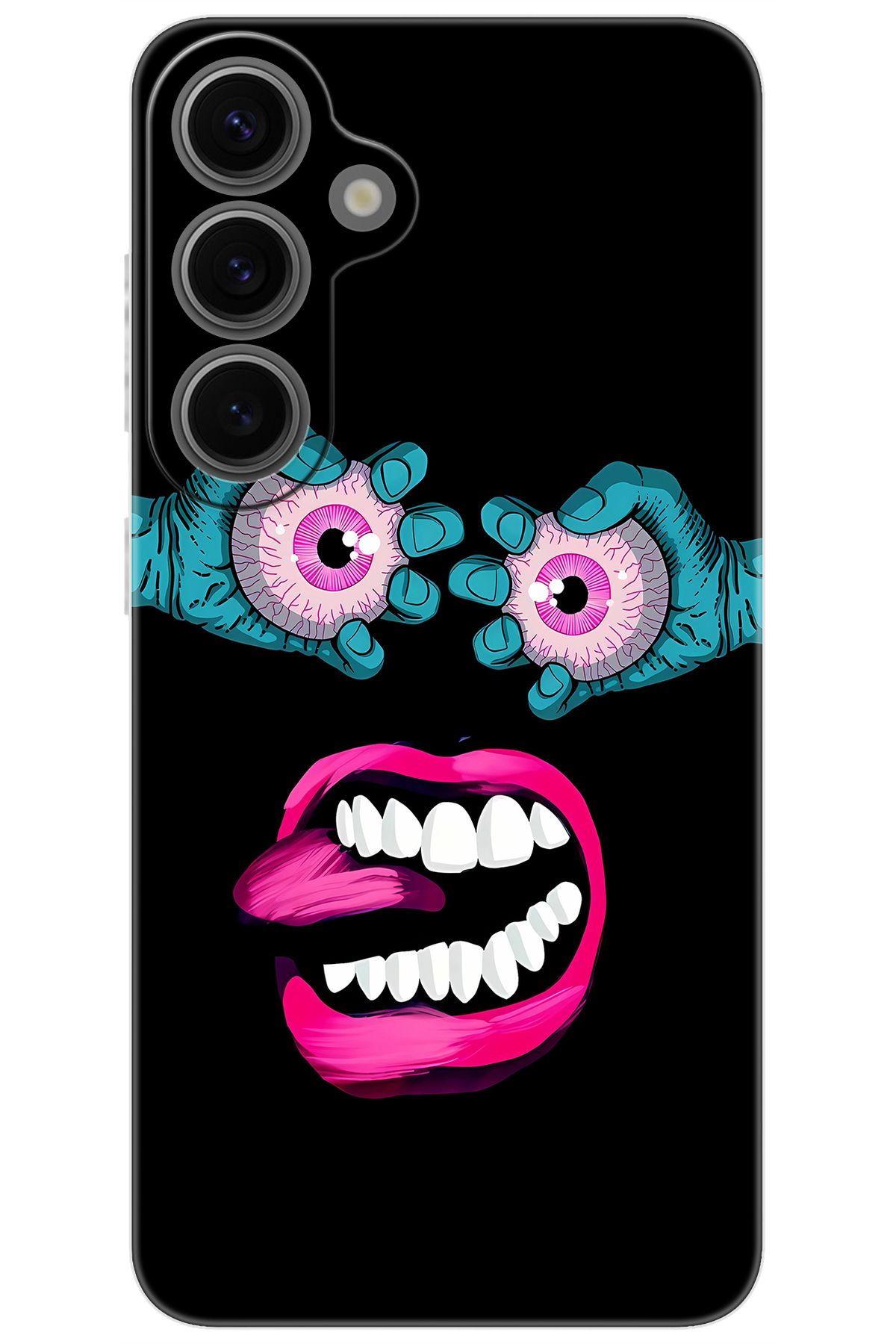 Ceppare Samsung Galaxy S24 PLUS (SM-S926B) Uyumlu Kılıf Desen Baskı Silikon Çılgın Gözler STK:657 CP-R3nY1xx
